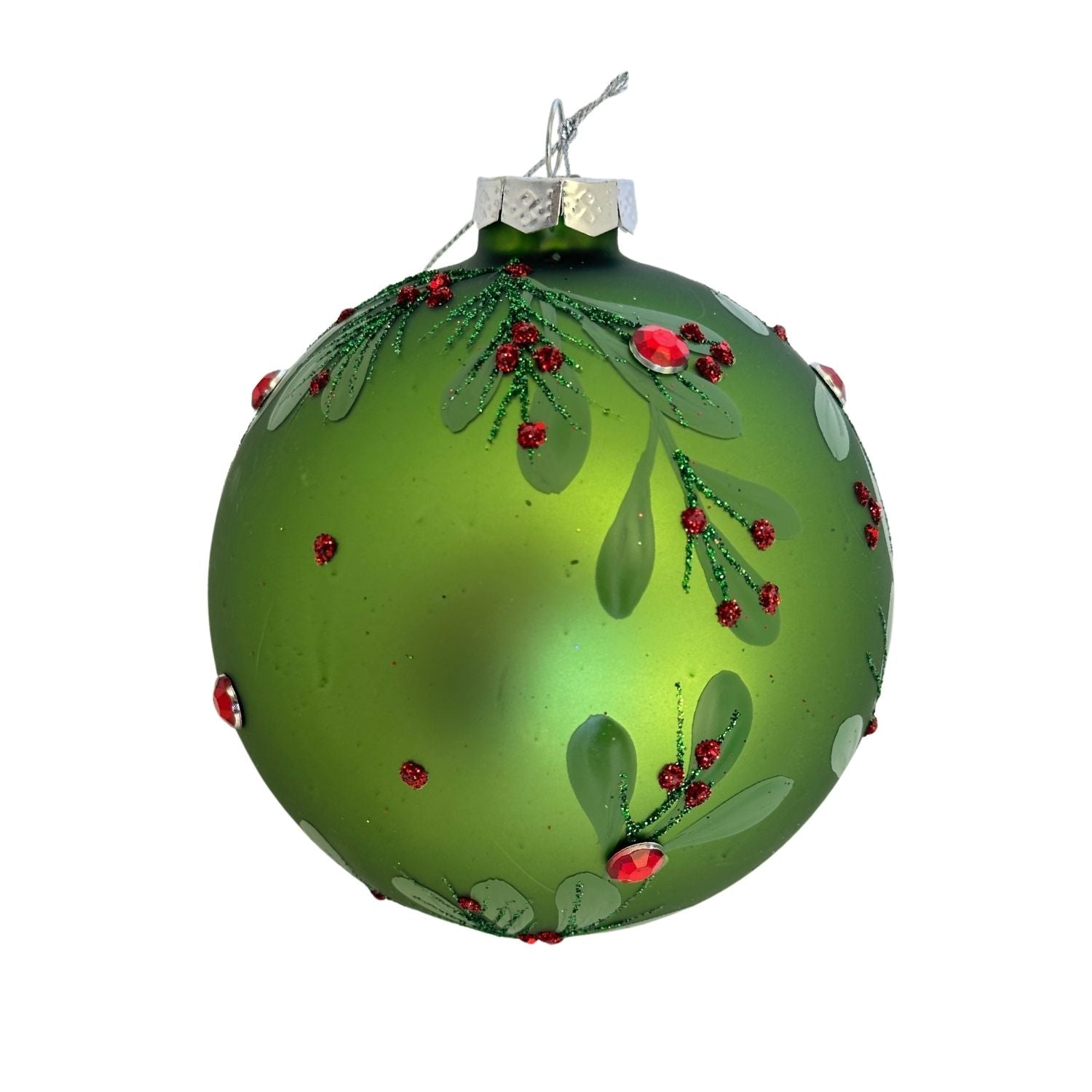 Green Christmas Ball Hanging - Seasonal Decor