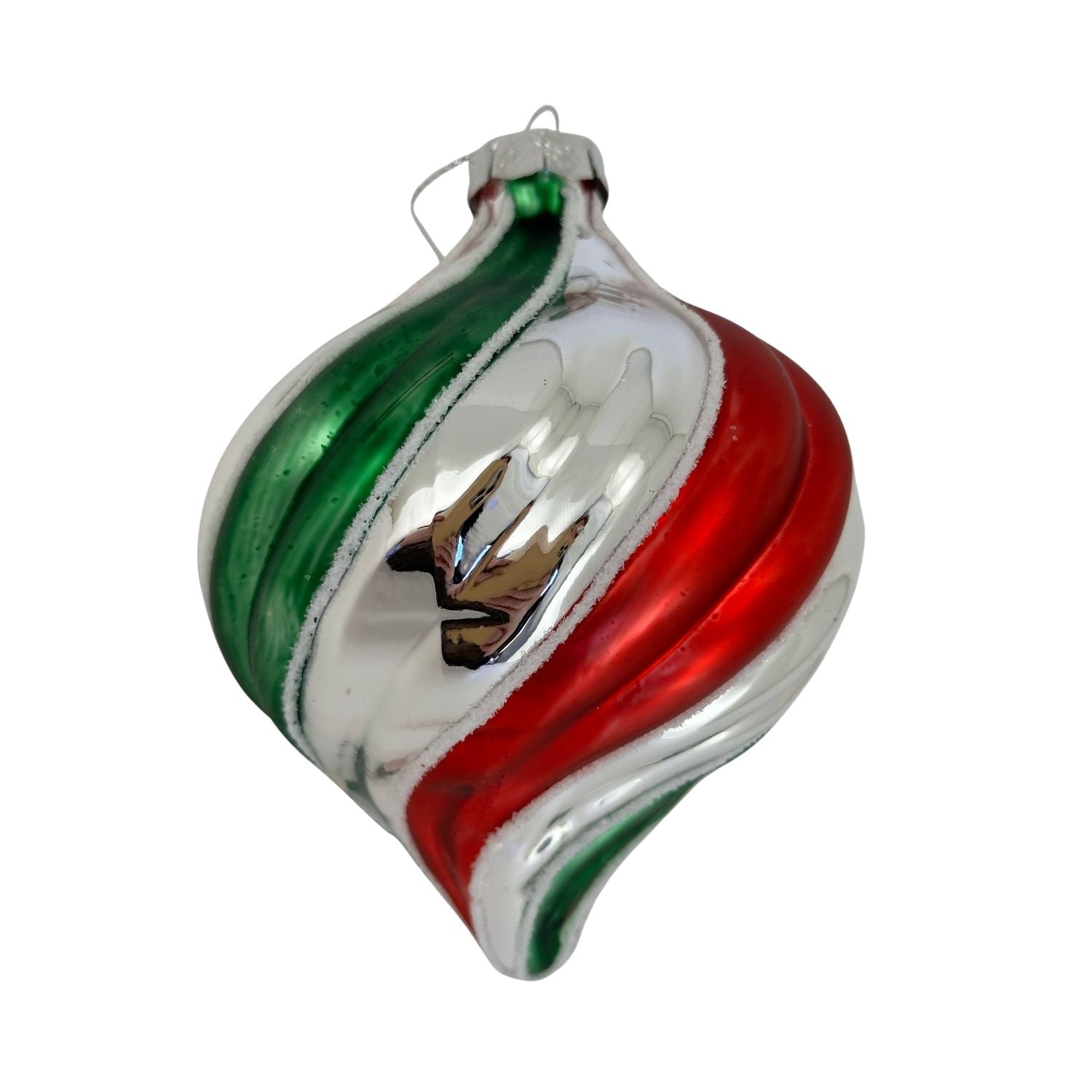Red Green White Swirl Drop Hanging - Seasonal Decor