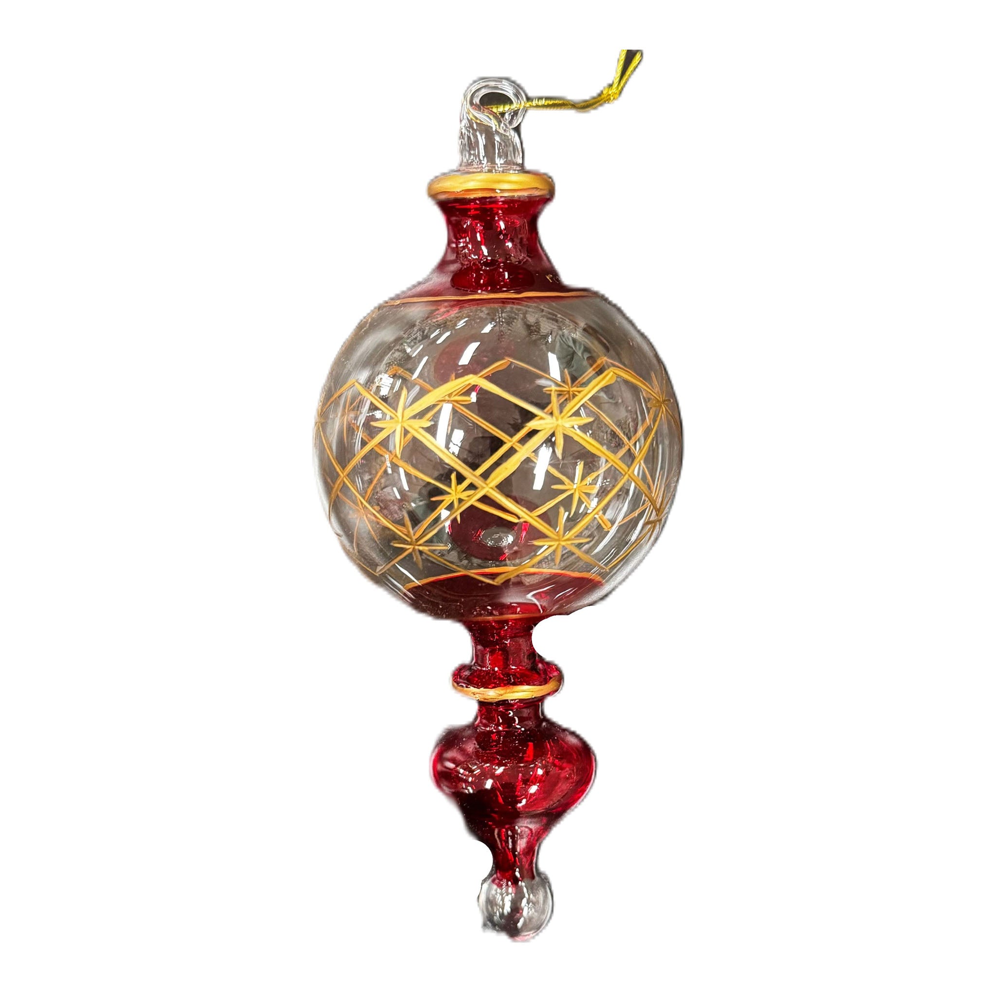 Red Lantern Finial Hanging - Seasonal Decor