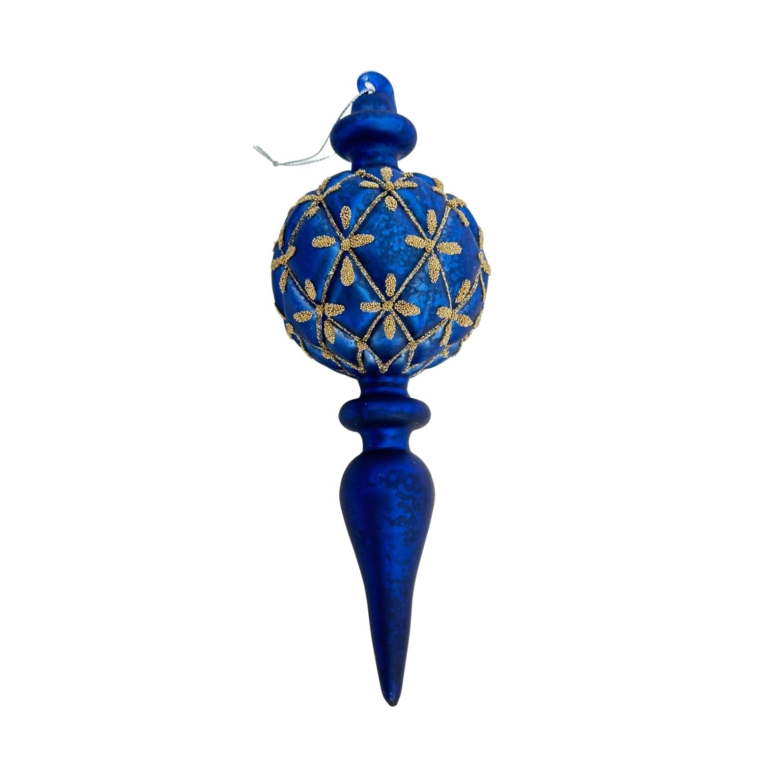 Blue Gold Fine Finial Hanging - Seasonal Decor