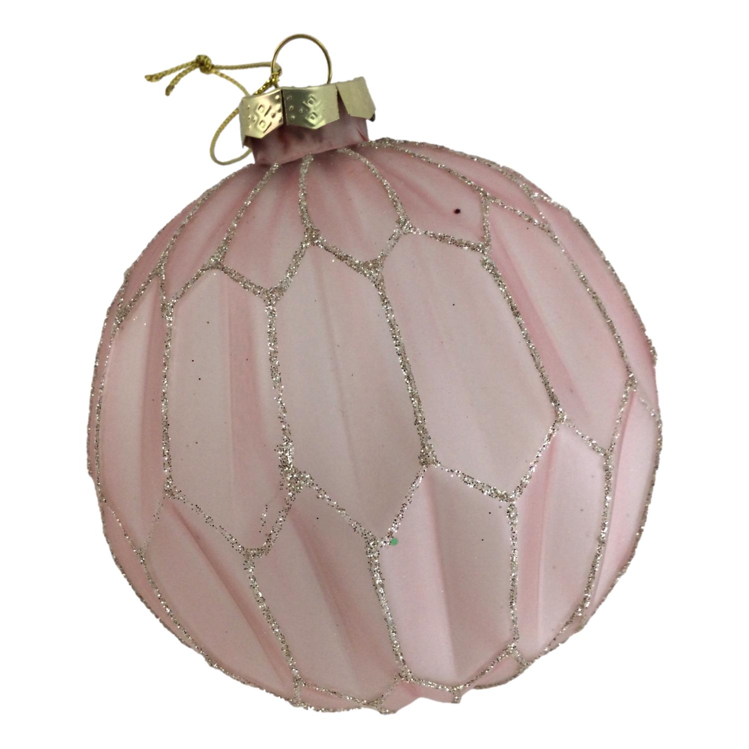 Pink Gold Fine Line Ball Hanging - Seasonal Decor