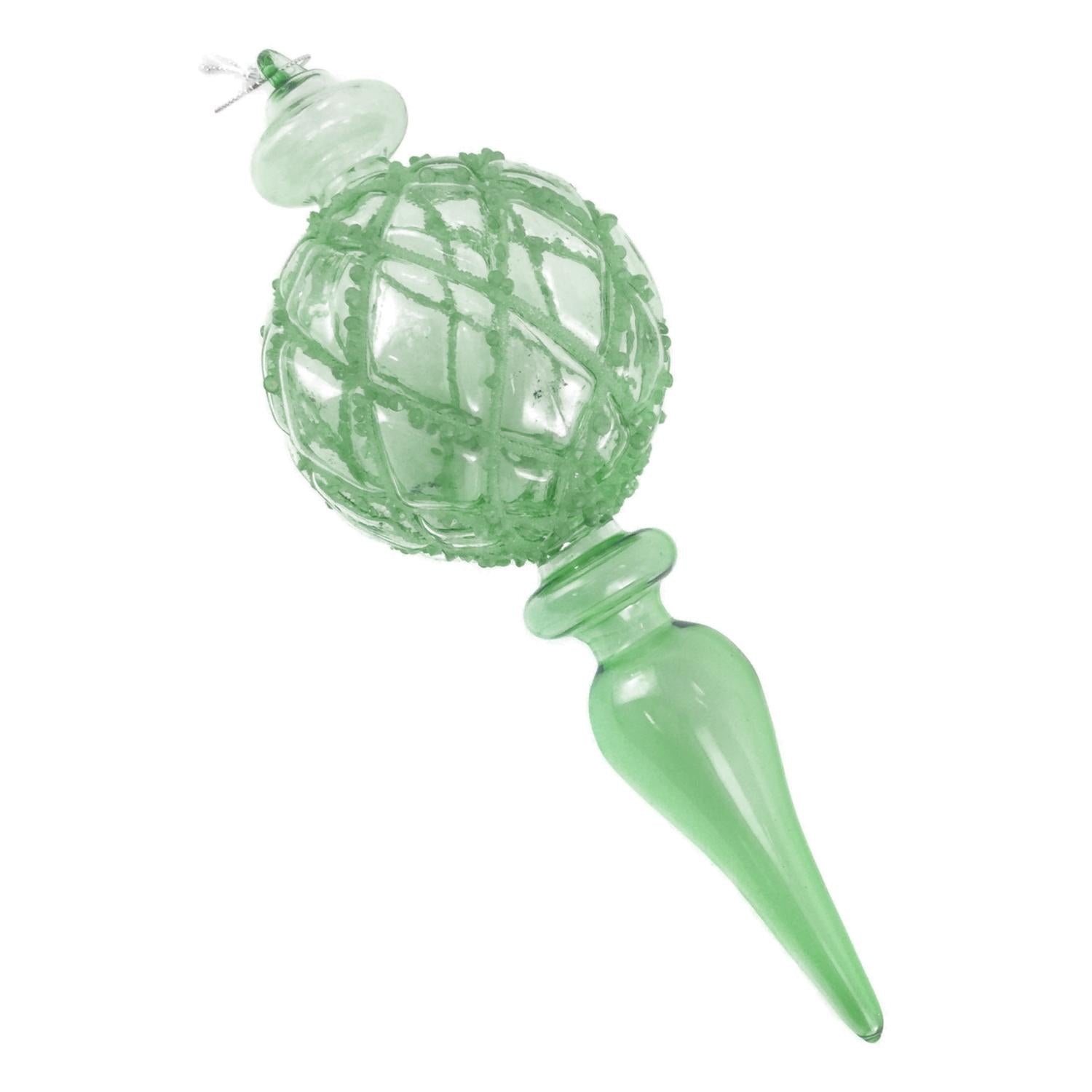 Green Honeycombe Finial Hanging - Seasonal Decor