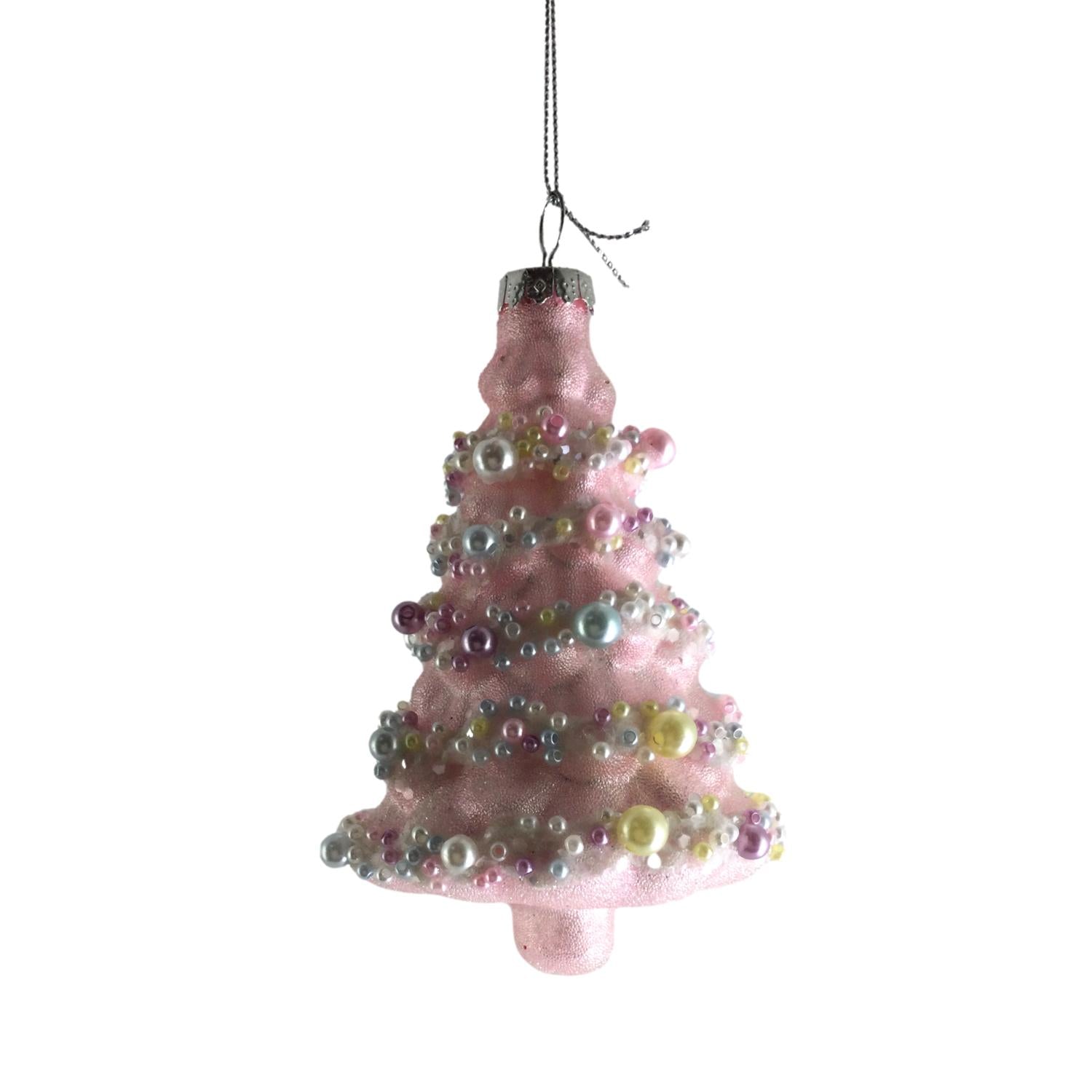 Pink Tree Glass Ornament - Seasonal Decor