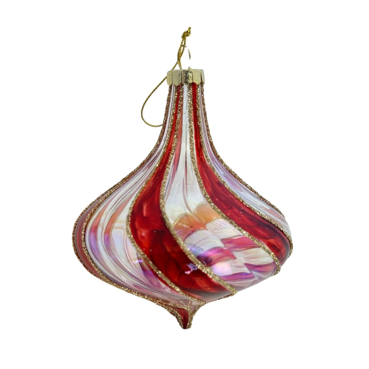 Red Swirl Hanging Ornament - Seasonal Decor