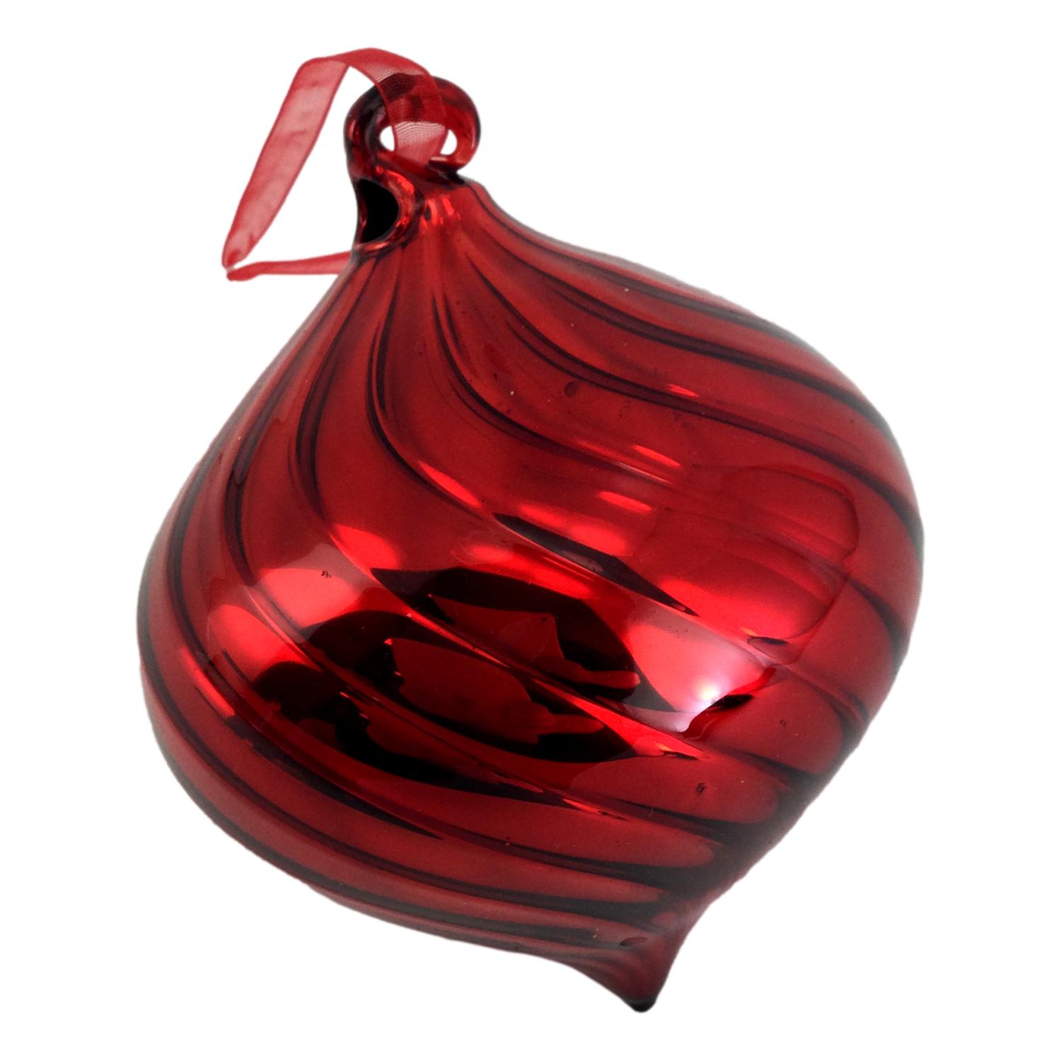Red Shiny Long Drop Hanging - Seasonal Decor