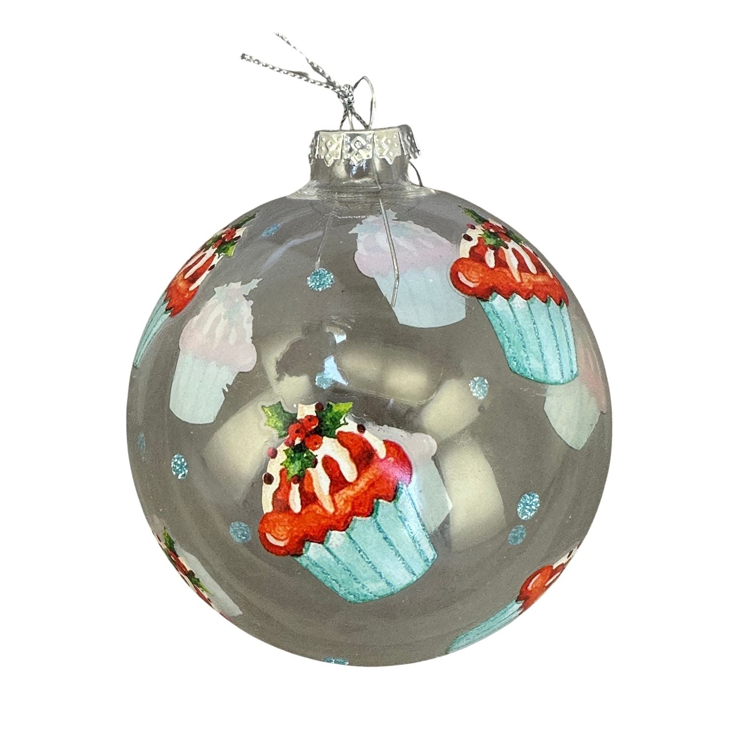 Blue Cupcake Ball Hanging - Seasonal Decor