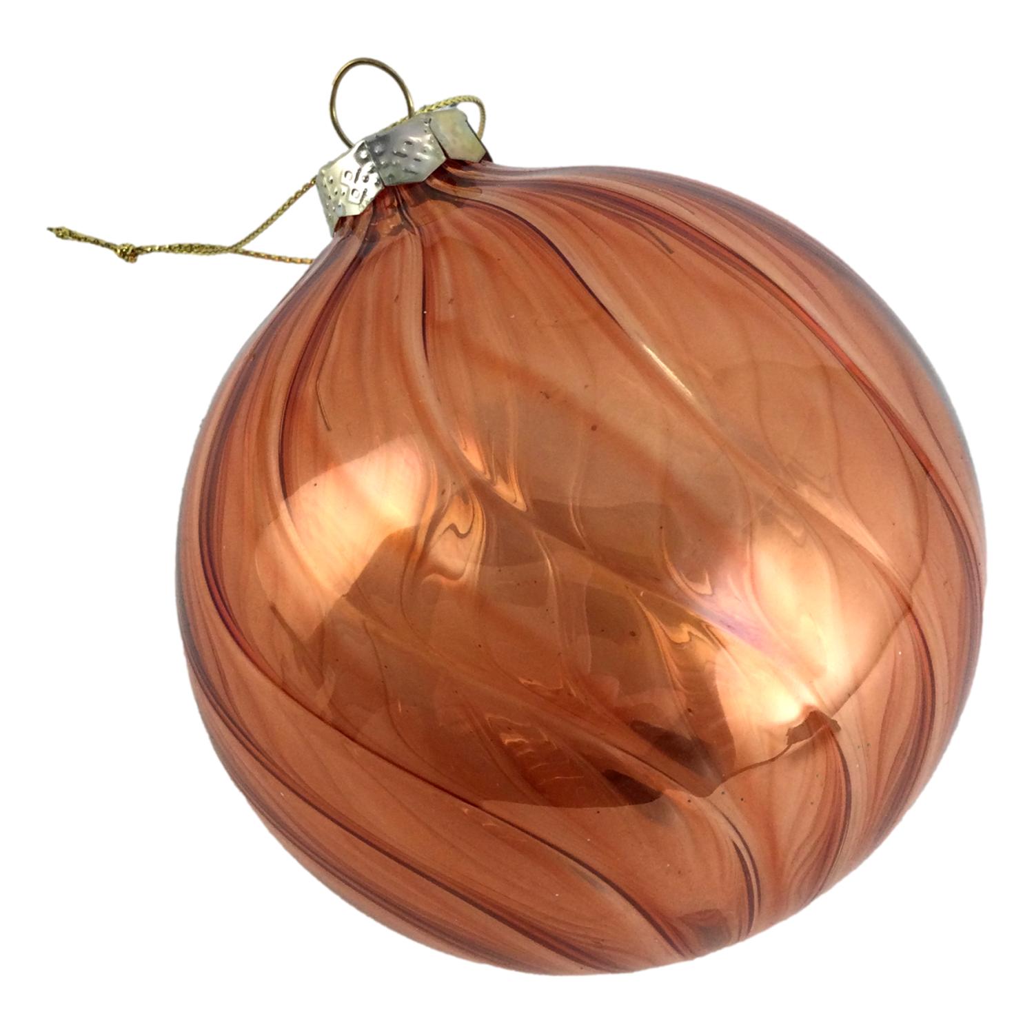 Amber Glass Ball Hanging - Seasonal Decor