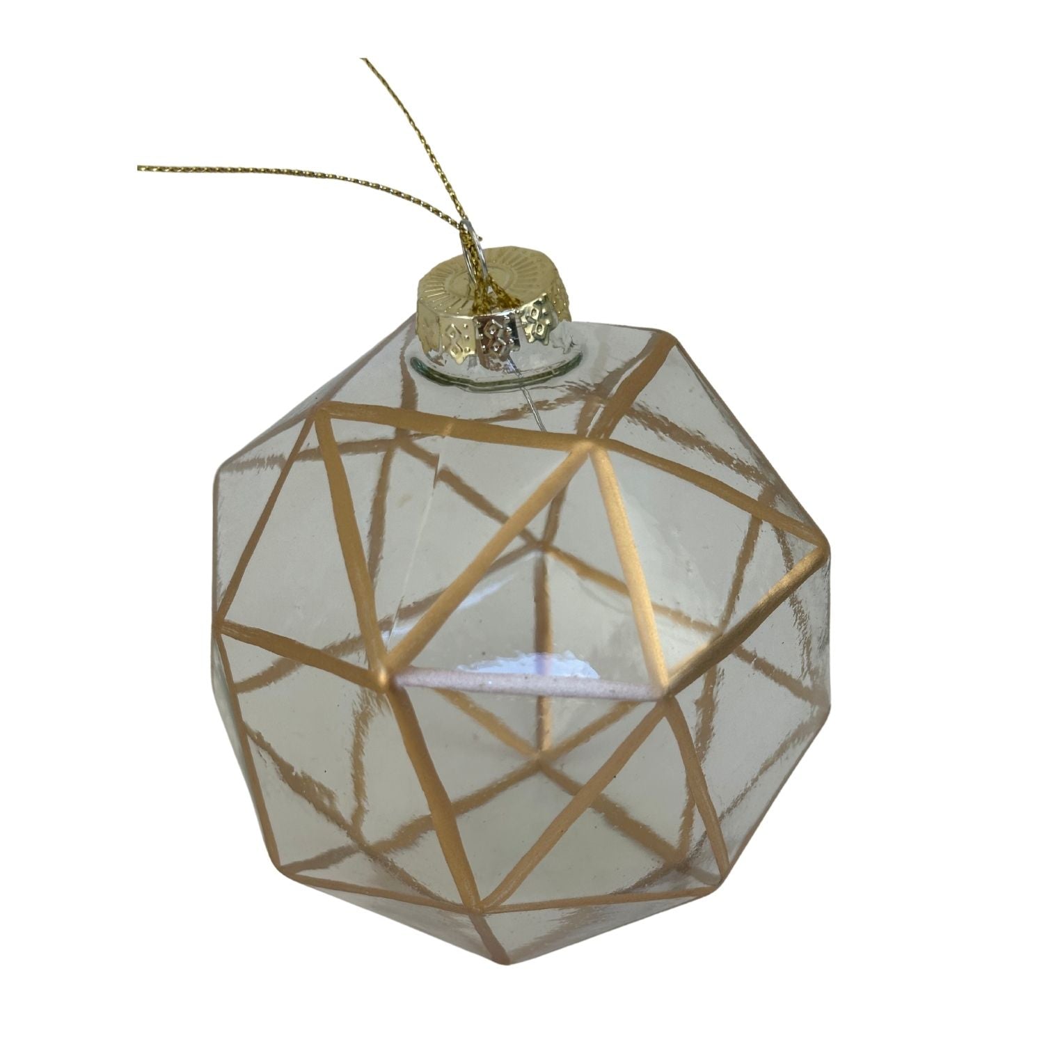 Gold Patterned Ball Hanging - Seasonal Decor