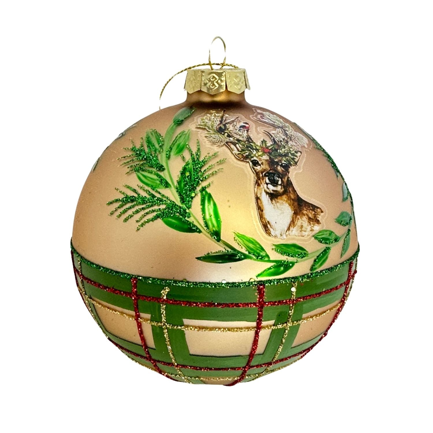 Traditional Deer Ball Hanging - Seasonal Decor