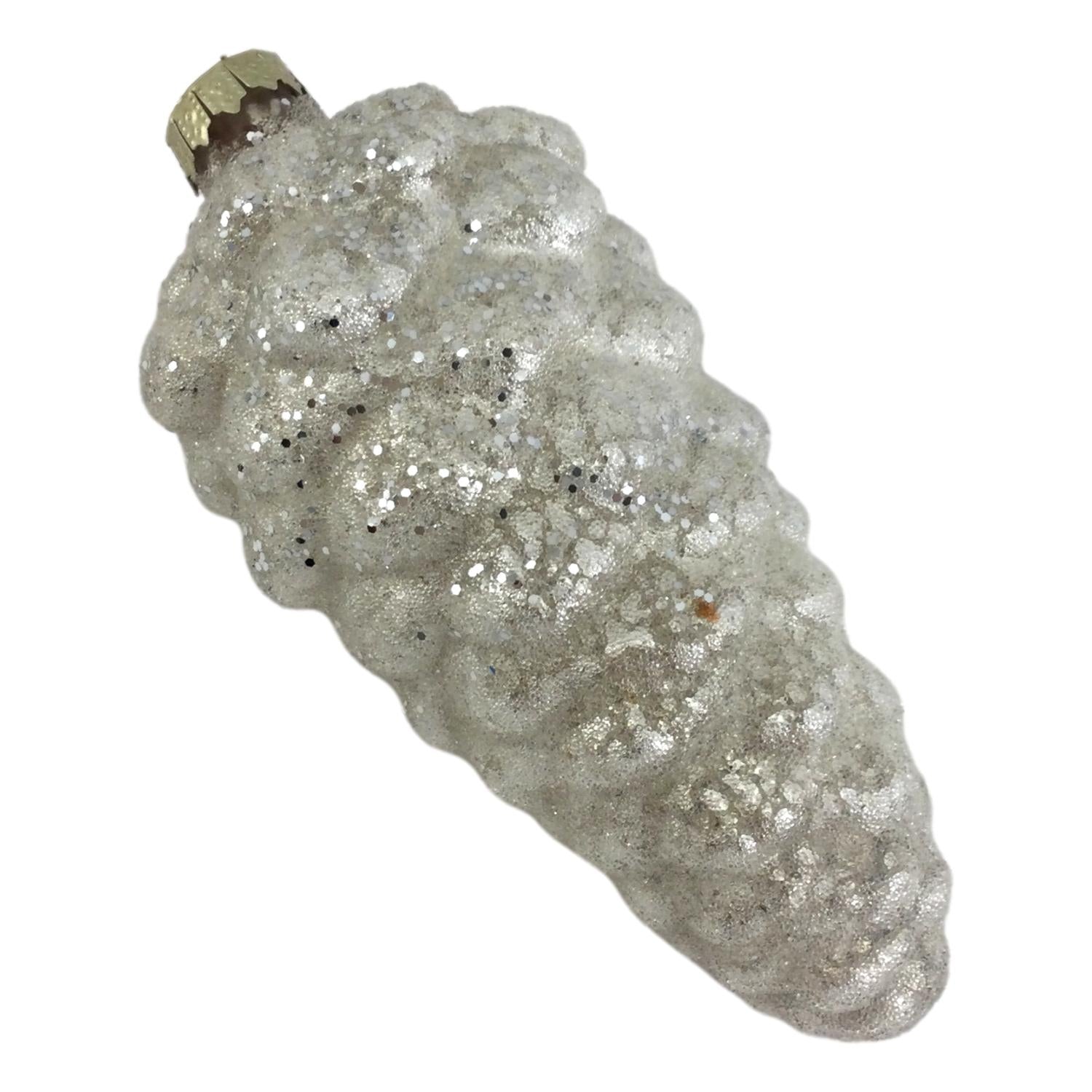 Ivory Glass Pinecone Ornament - Seasonal Decor