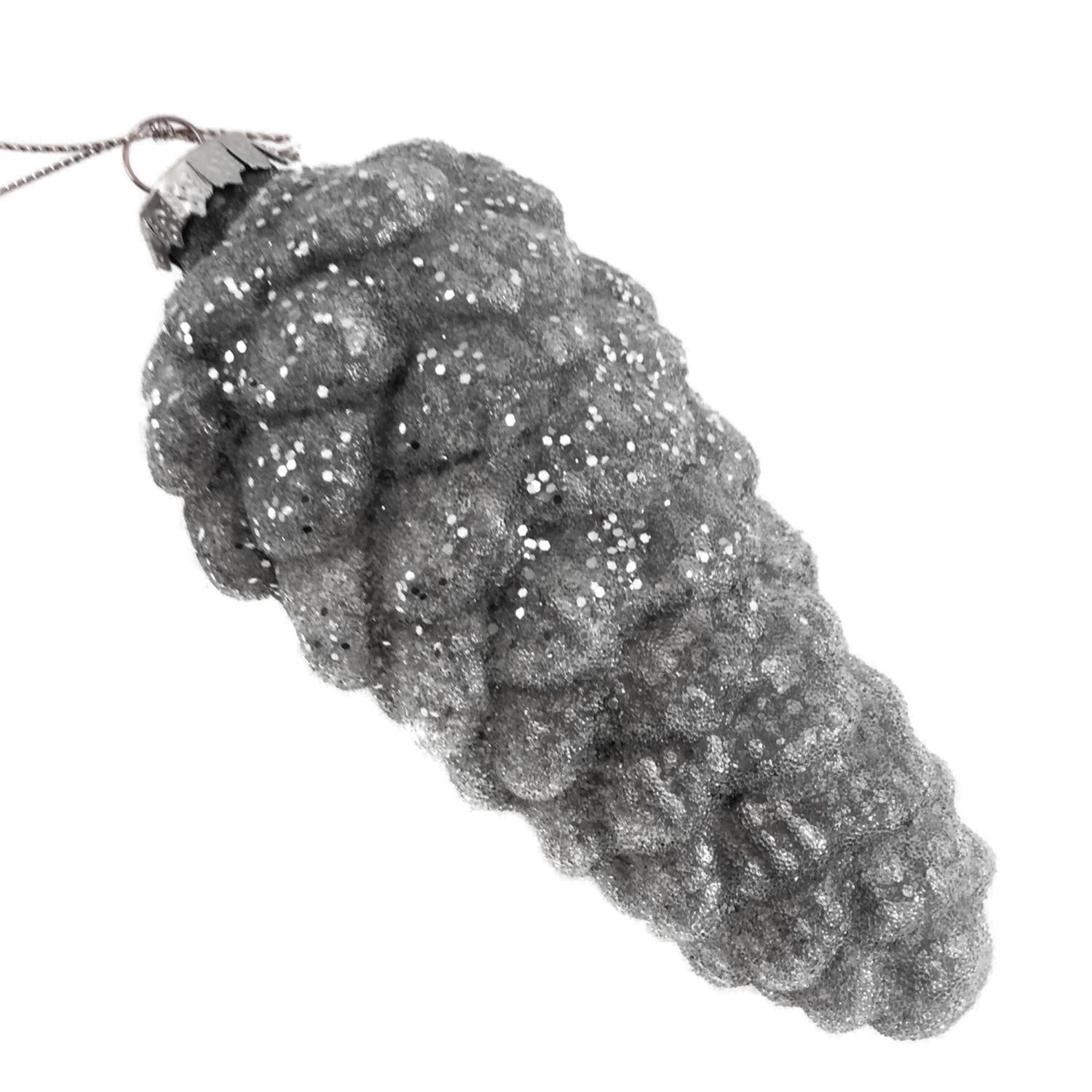 Natural Glass Pinecone Ornament - Seasonal Decor