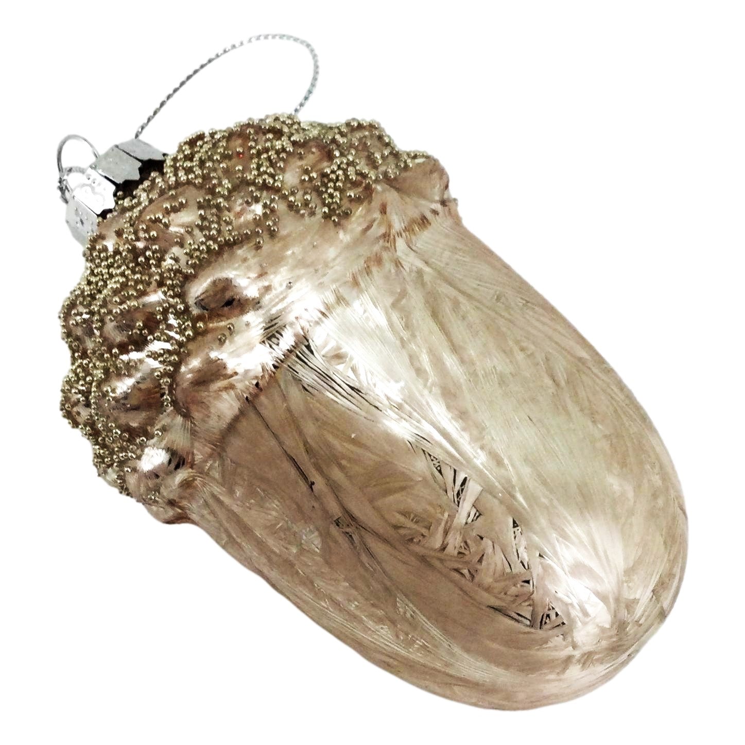 Amber Glass Acorn Ornament - Seasonal Decor