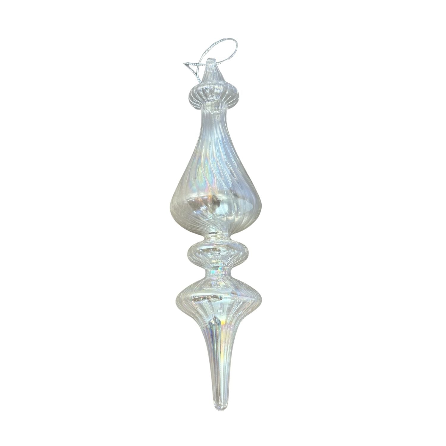 Clear Glass Finial 1 Hanging - Seasonal Decor