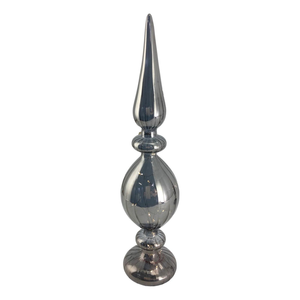 40cm Grey Finial Led Table Top - Seasonal Decor