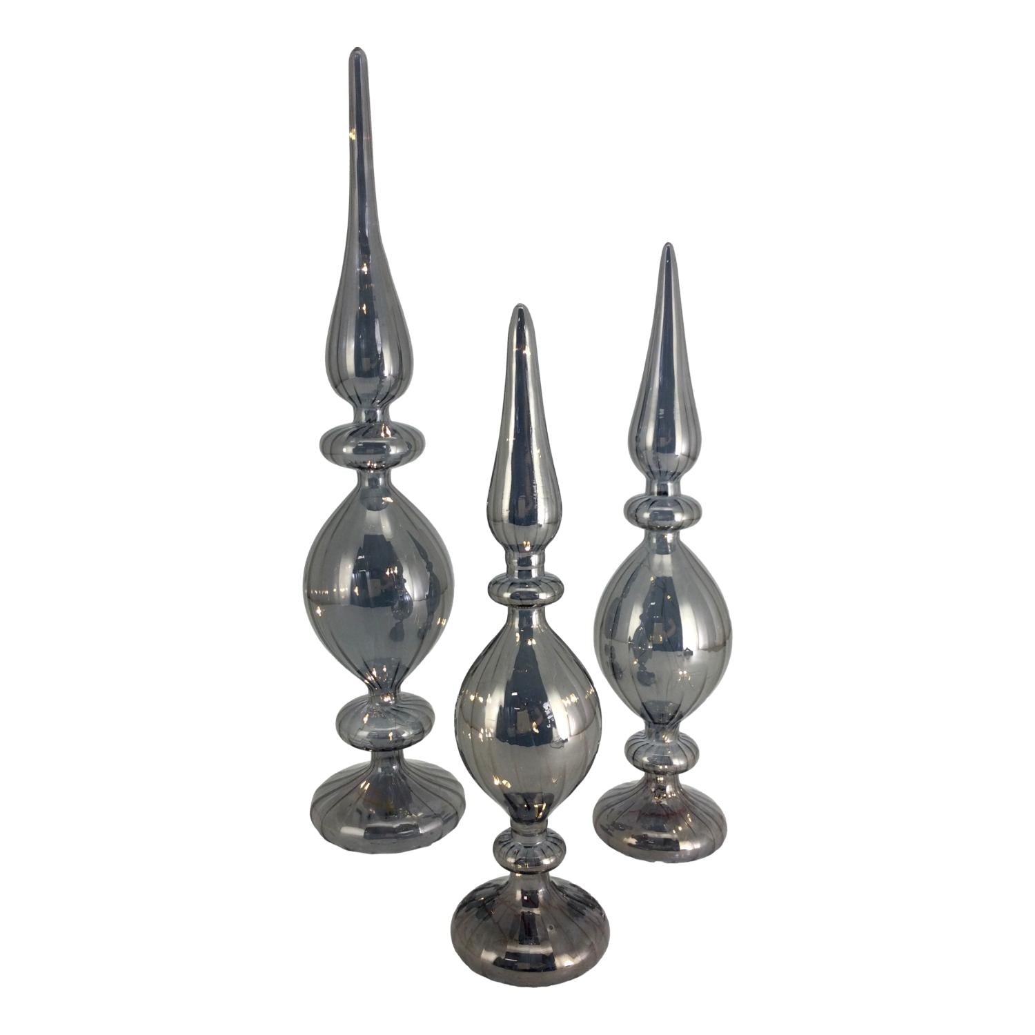 50cm Grey Finial Led Table Top - Seasonal Decor
