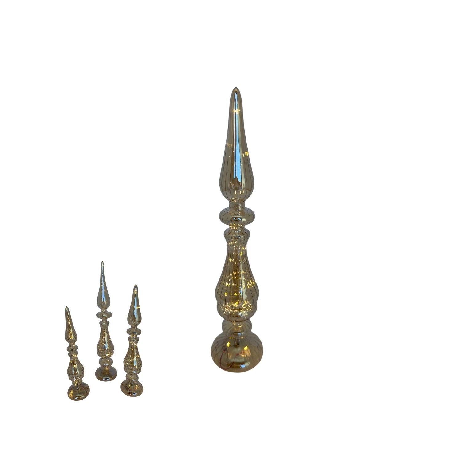 40cm Gold Finial Led Table Top - Seasonal Decor