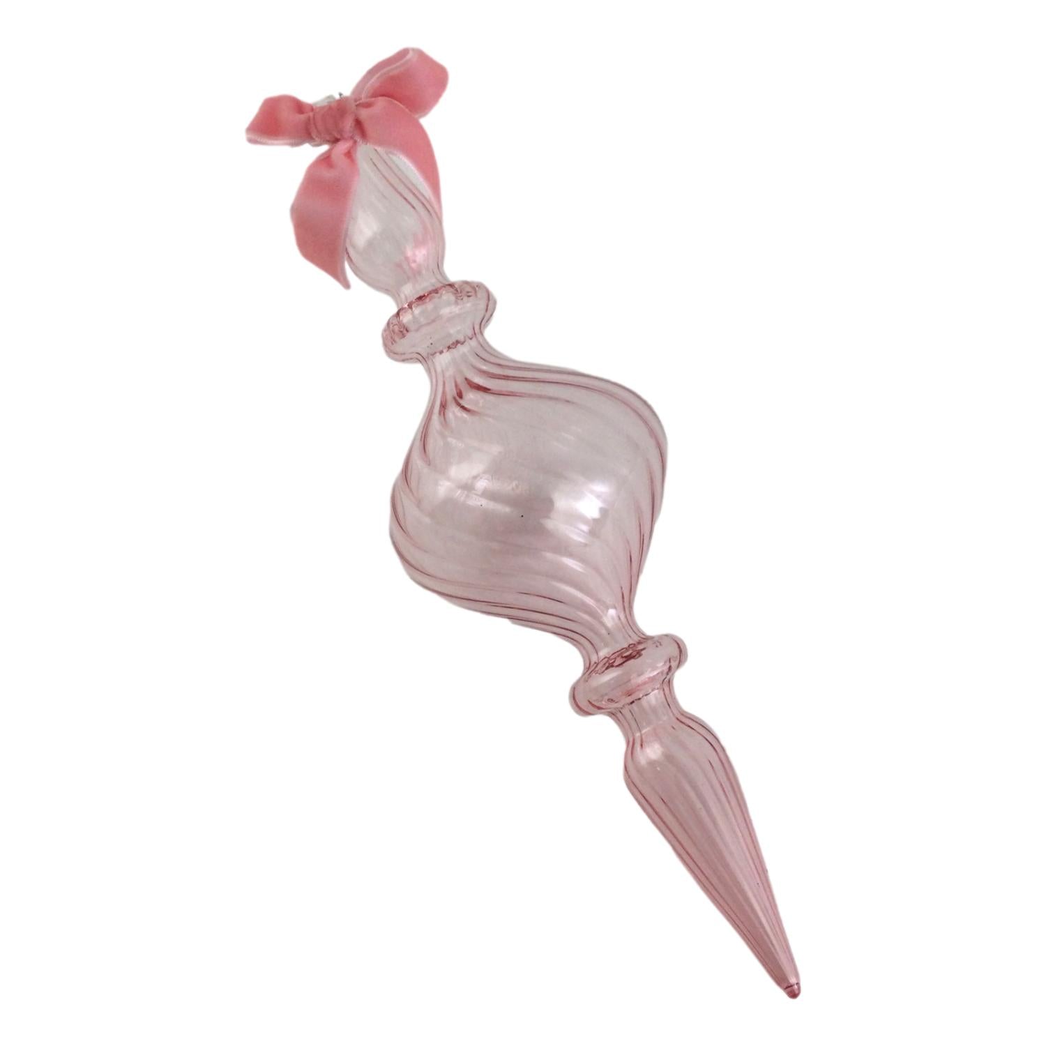 Clear Pink Finial Hanging - Seasonal Decor