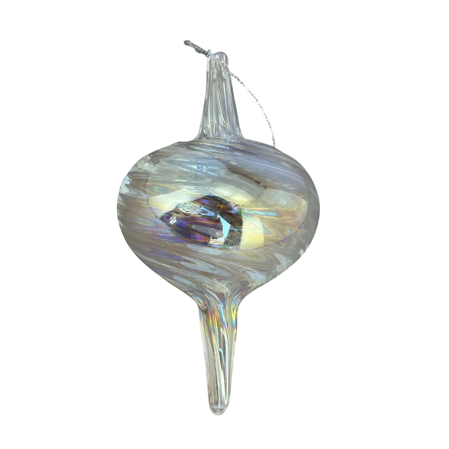 Iridescent Pointed Drop Hanging - Seasonal Decor