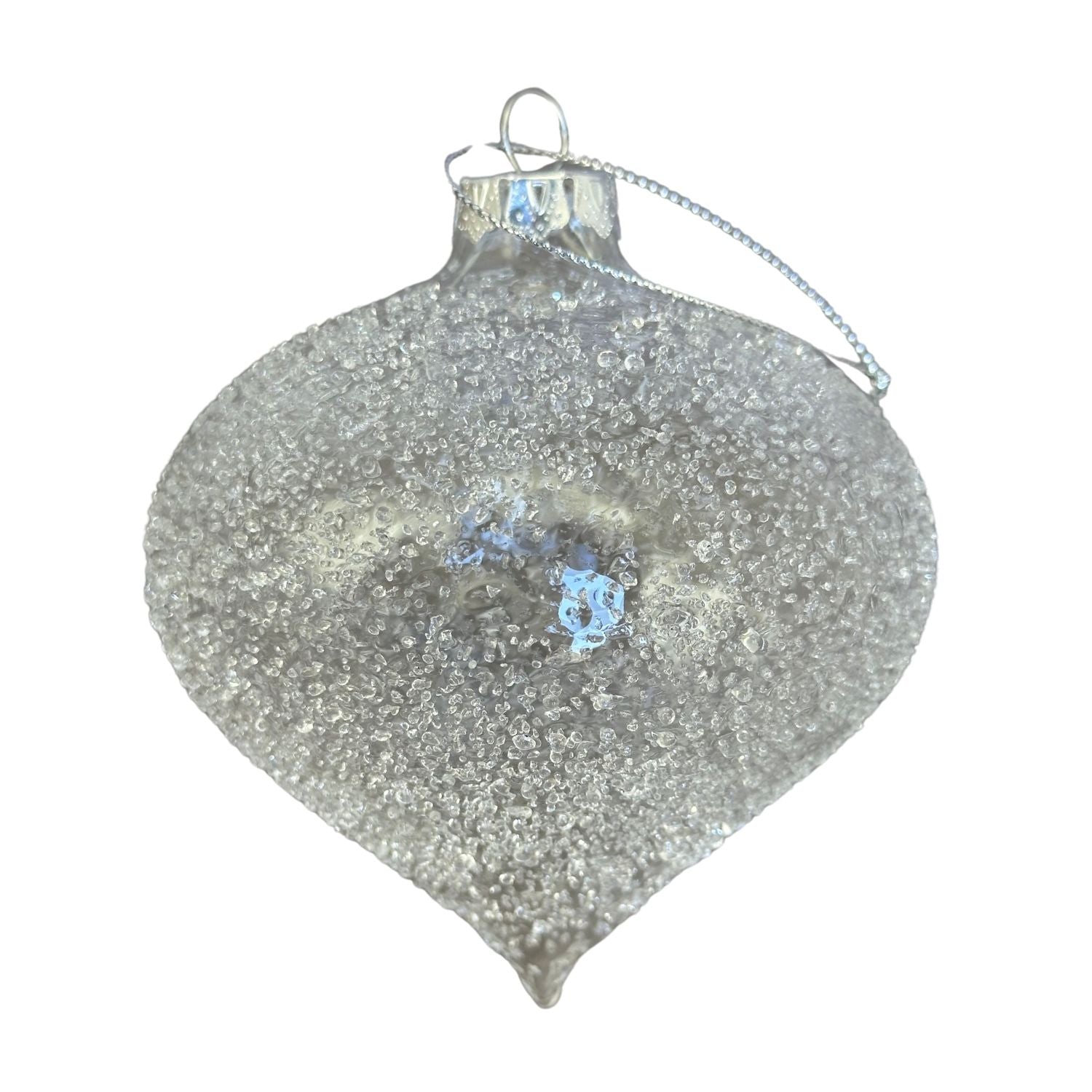 15cm Irid Clear Drop Hanging - Seasonal Decor