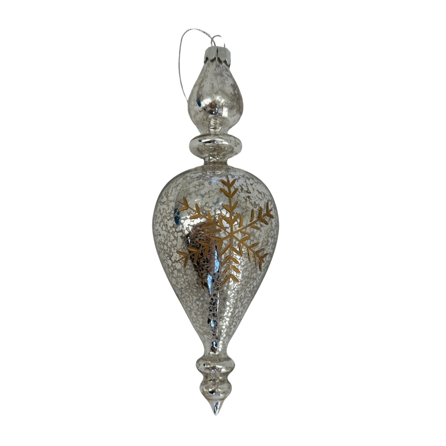 Silver Mercury Finial Hanging - Seasonal Decor