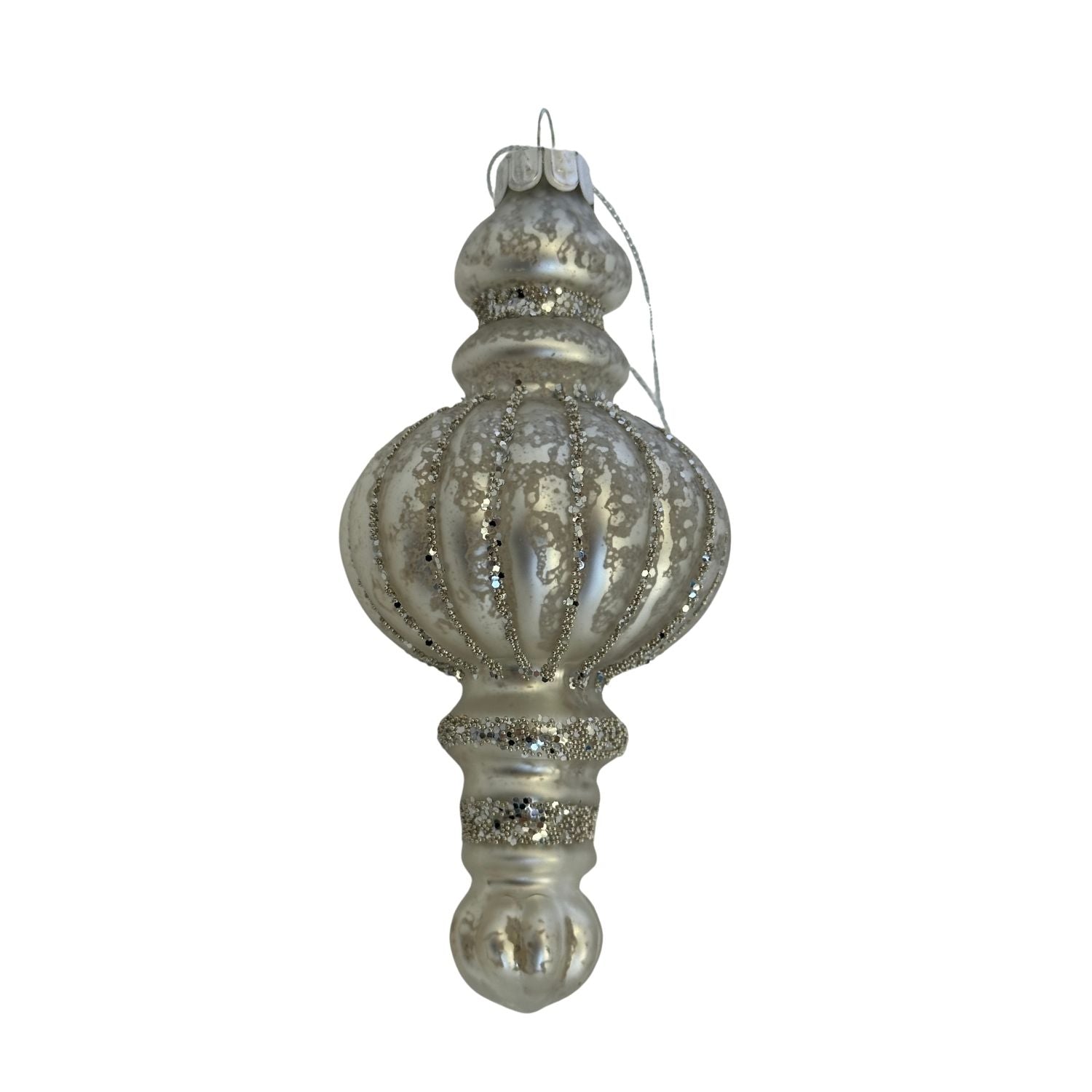 Antique Silver Round Finial 1 - Seasonal Decor