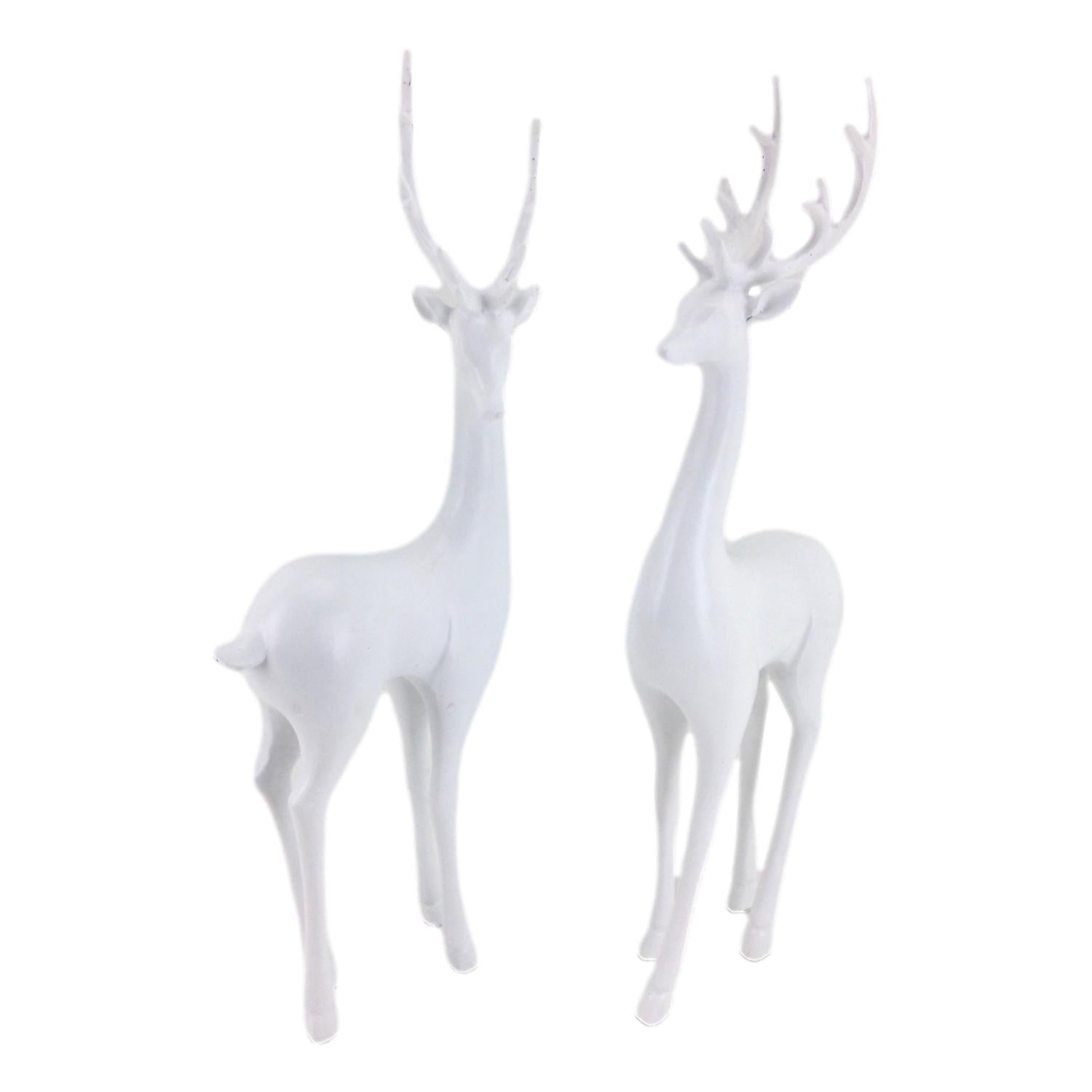Set 2 White Deers - Seasonal Decor