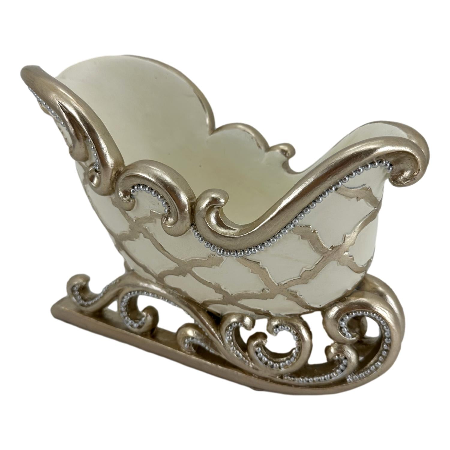 Ivory Gold Sleigh - Seasonal Decor