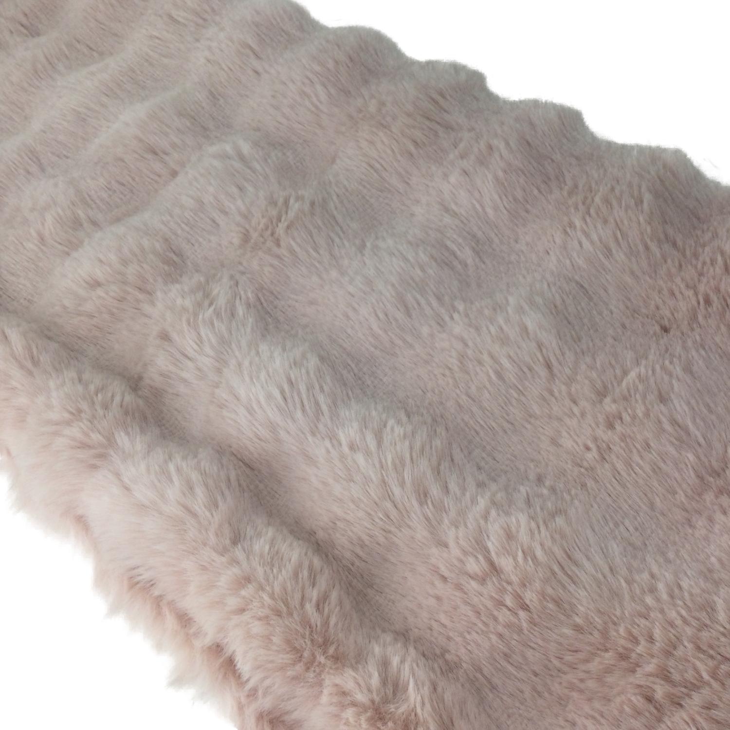Dusty Pink Faux Fur Table Runner - Seasonal Decor