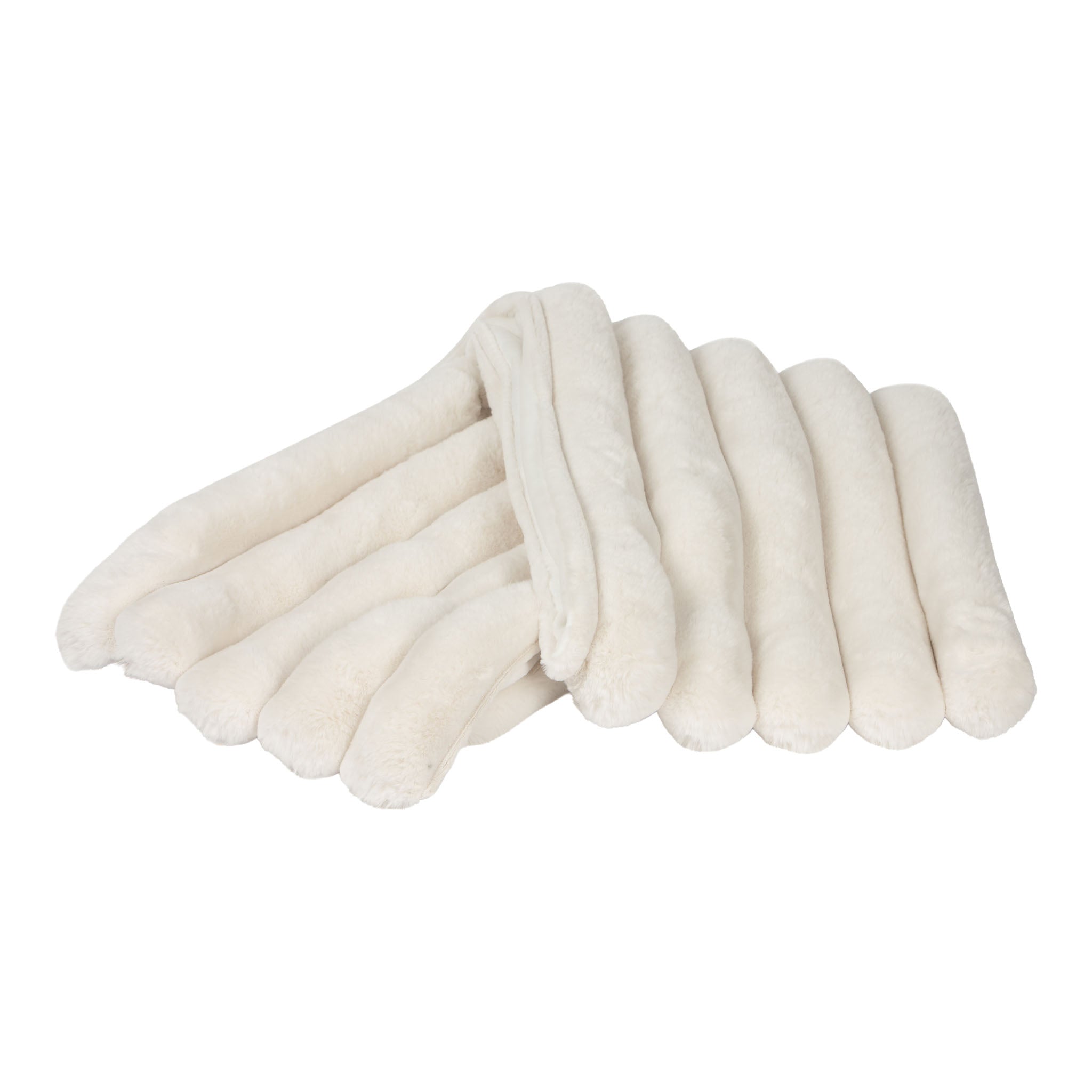 Ivory Ribbed Faux Fur Table Runner - Seasonal Decor