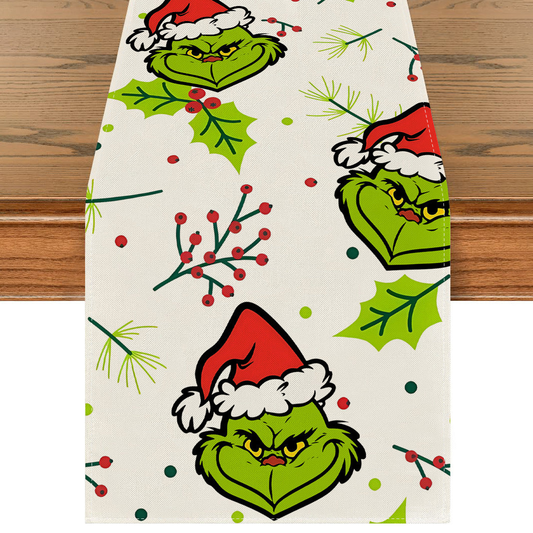 Green Red Berry Table Runner - Seasonal Decor