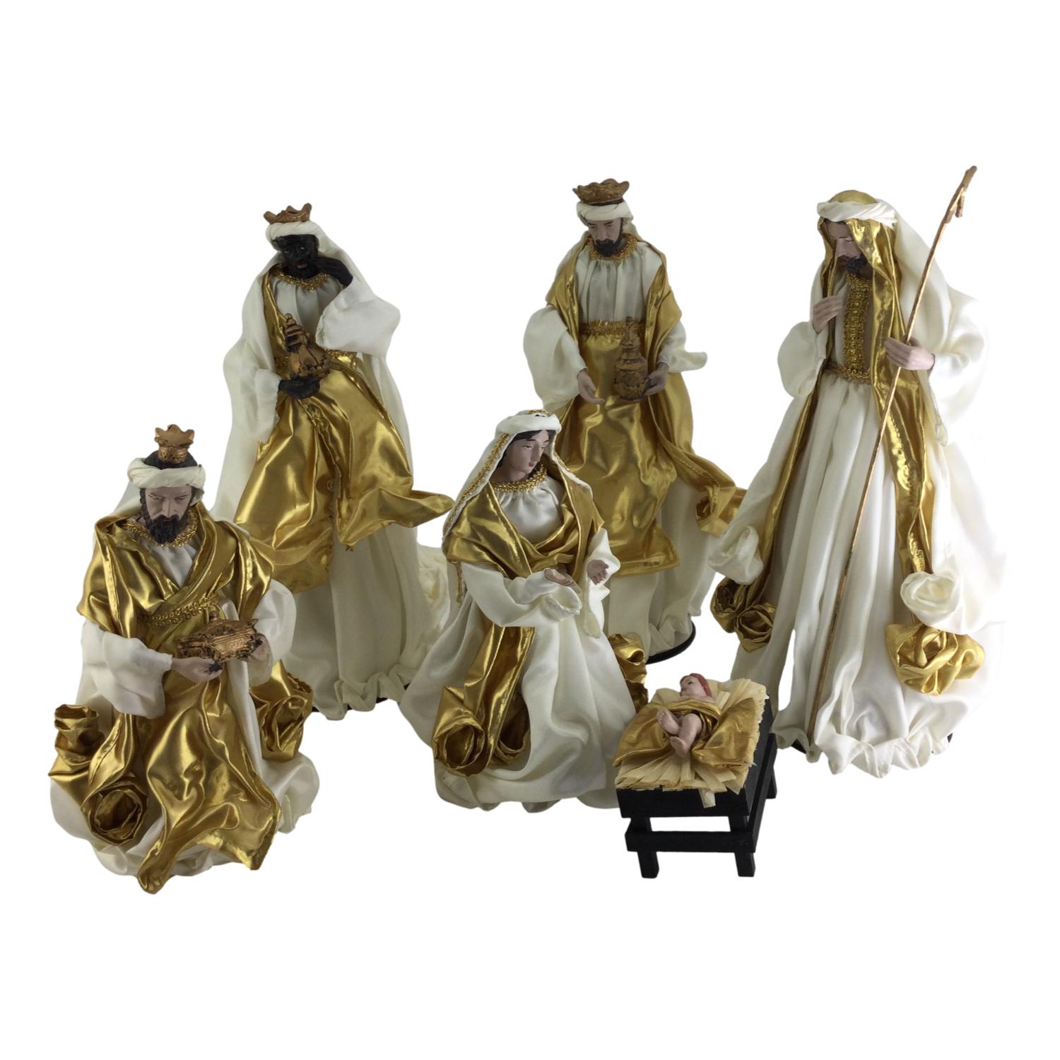 Nativity Ivory Gold 6 Piece - Seasonal Decor