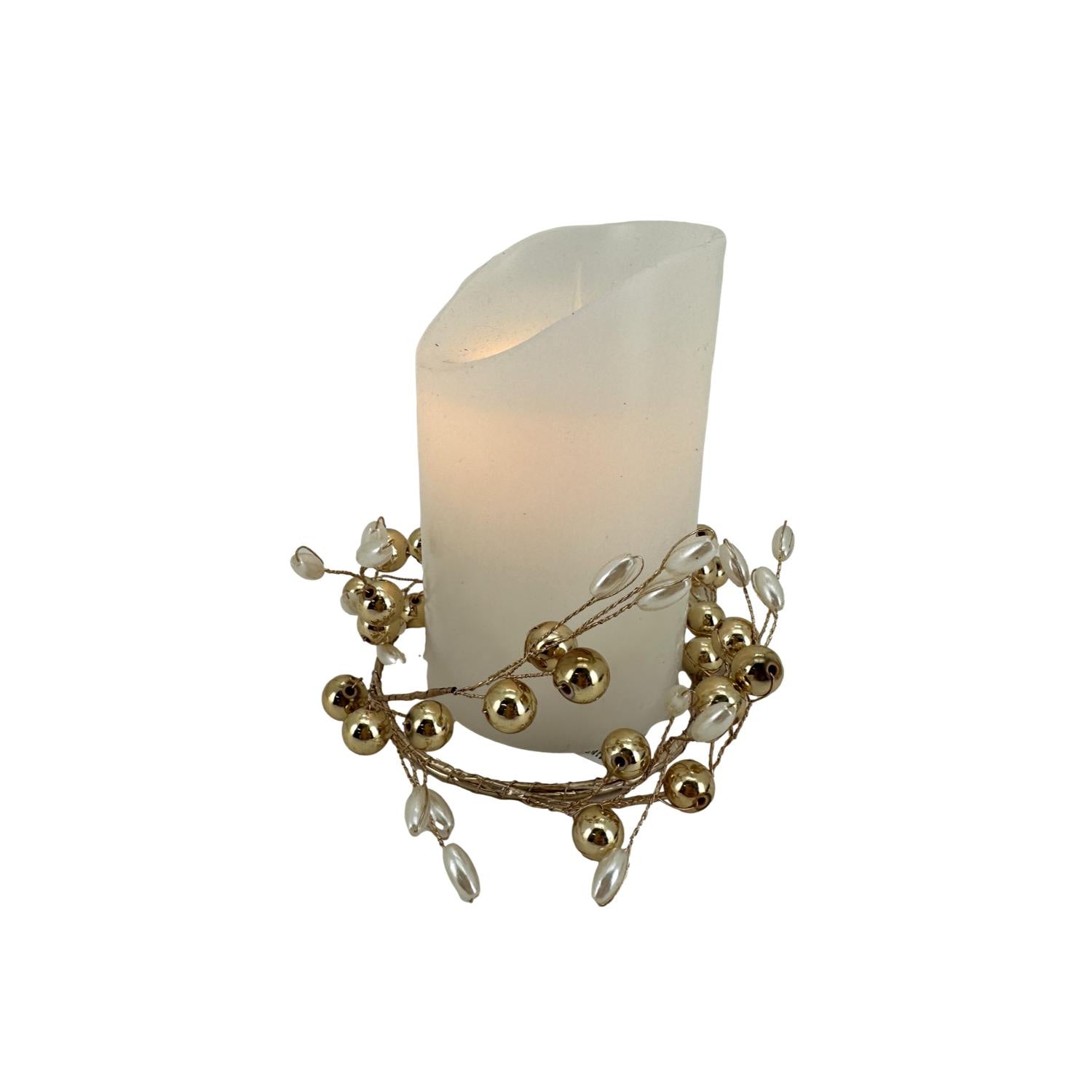 Pearl Beads Candle Ring - Seasonal Decor