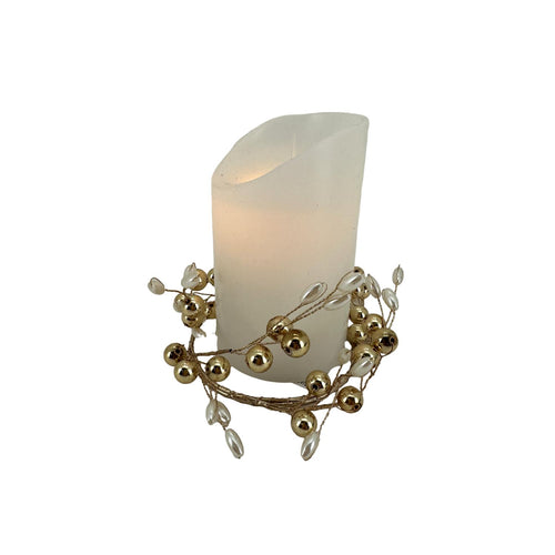 Pearl Beads Candle Ring - Seasonal Decor