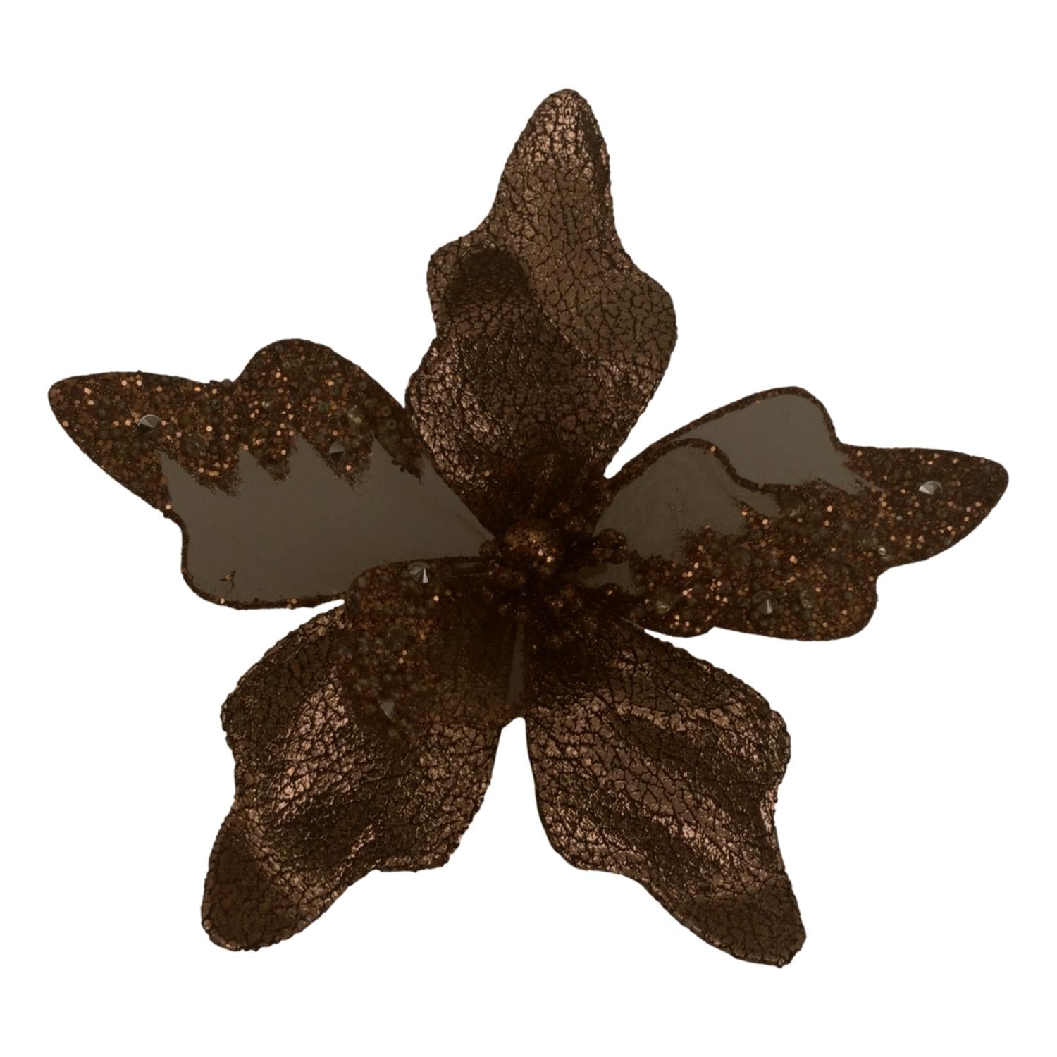 Chocolate Organza Clip Flower - Seasonal Decor