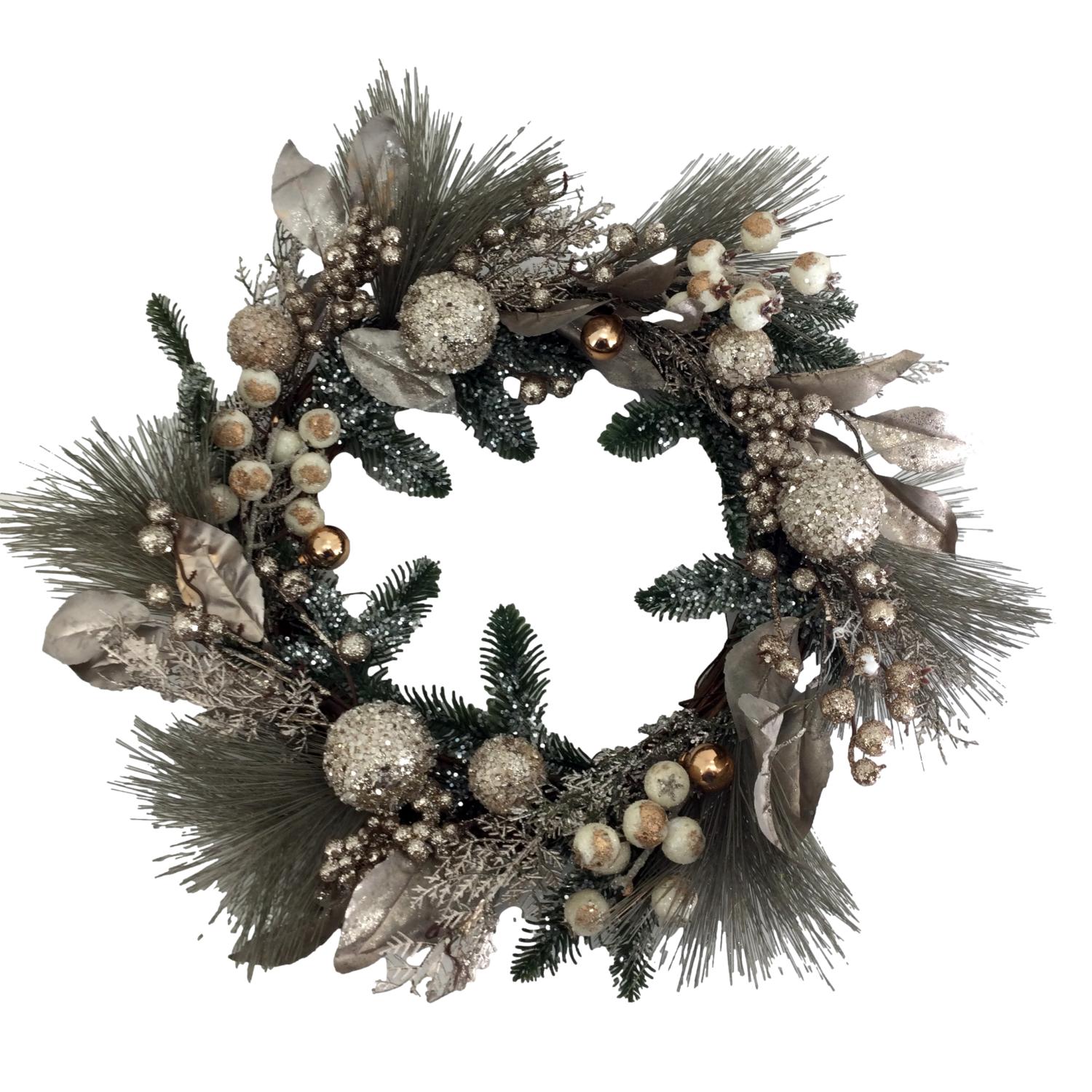 Champagne Leaf Green Wreath - Seasonal Decor