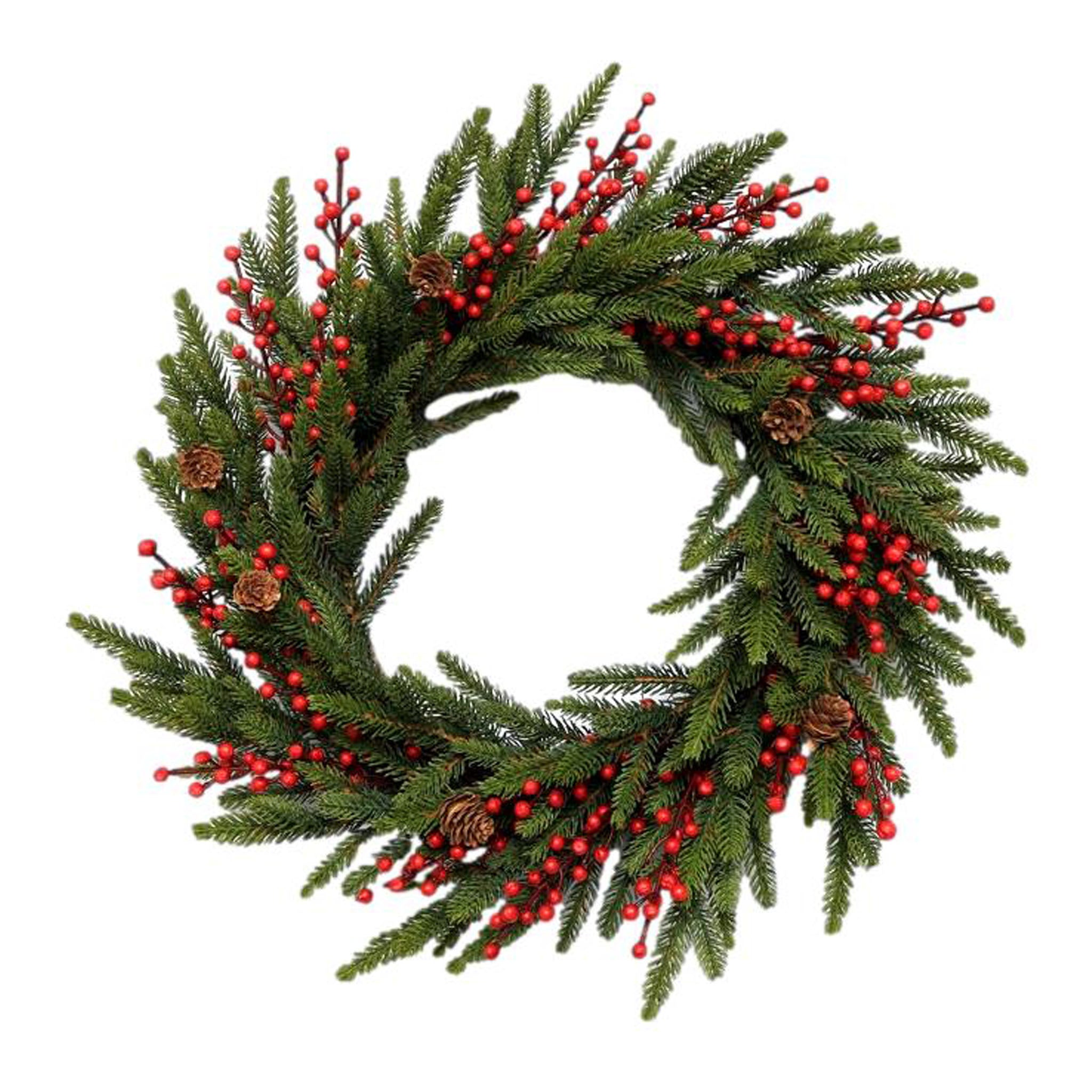 Green Red Berry Wreath - Seasonal Decor