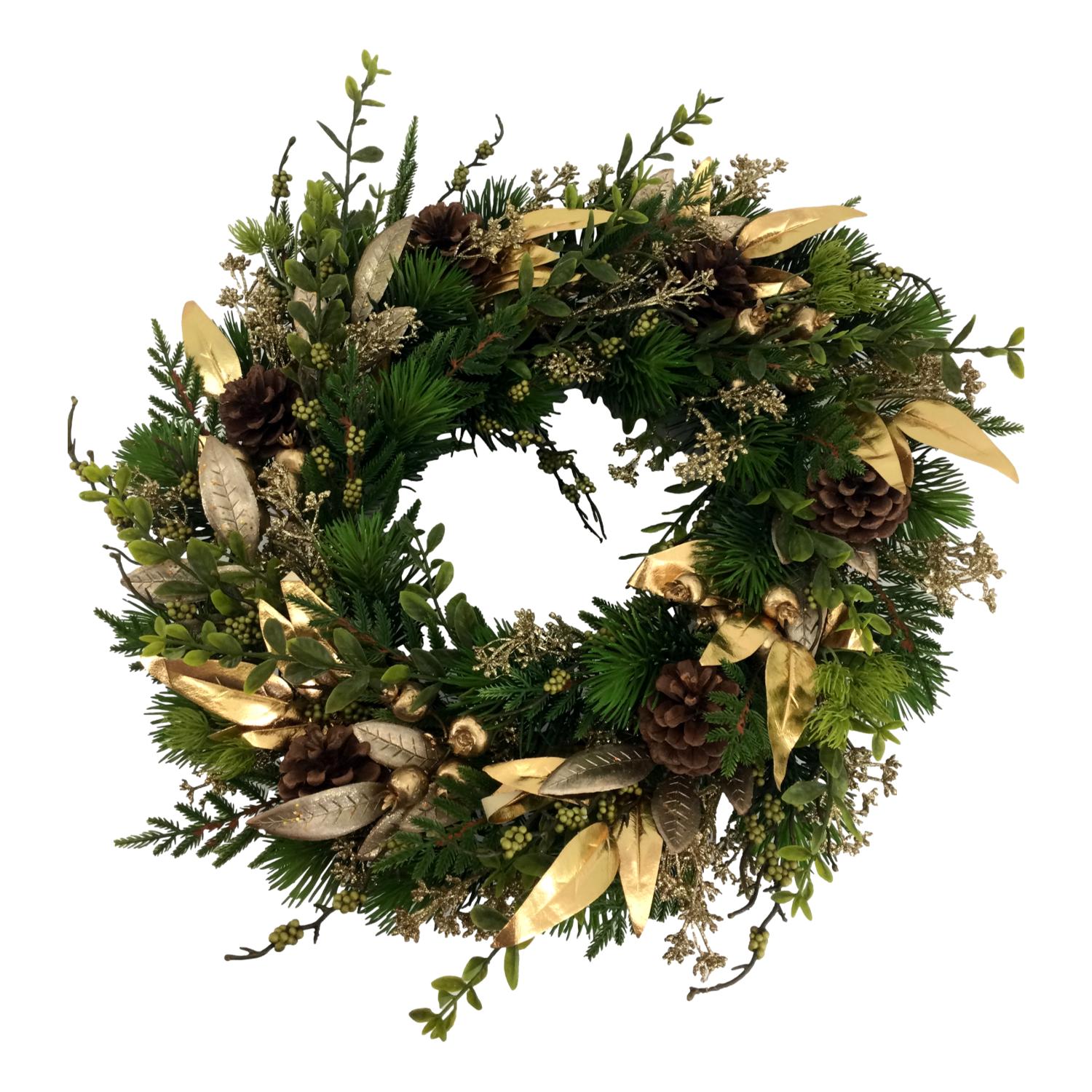 Gold Leaf Wreath - Seasonal Decor