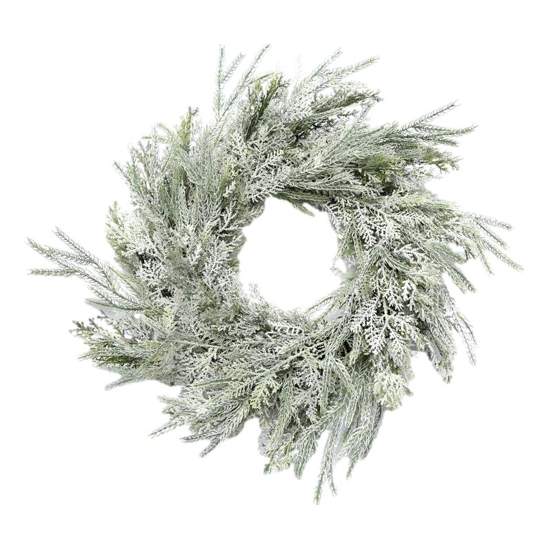 Frosted Green Wreath - Seasonal Decor