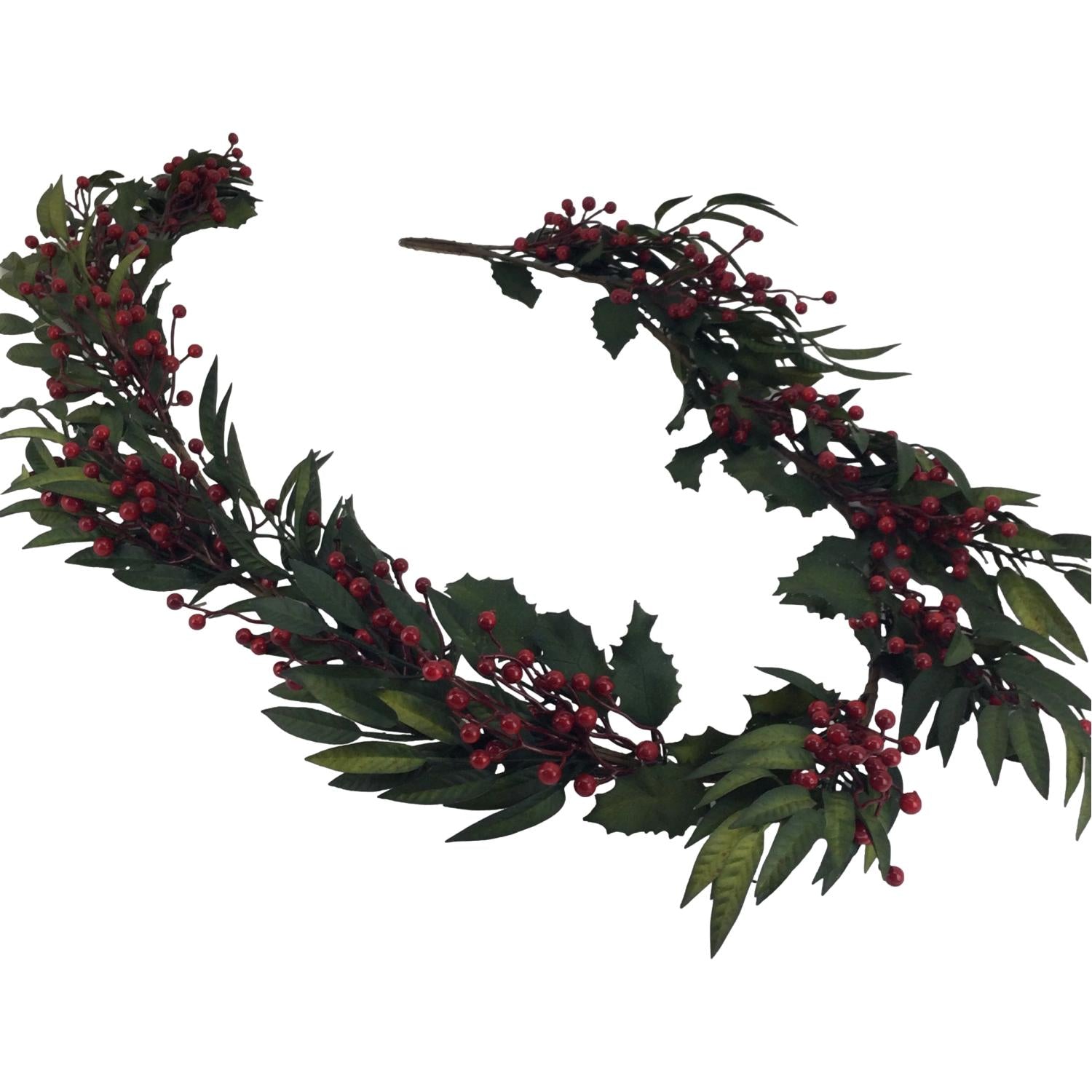 Green Red Berry Garland - Seasonal Decor