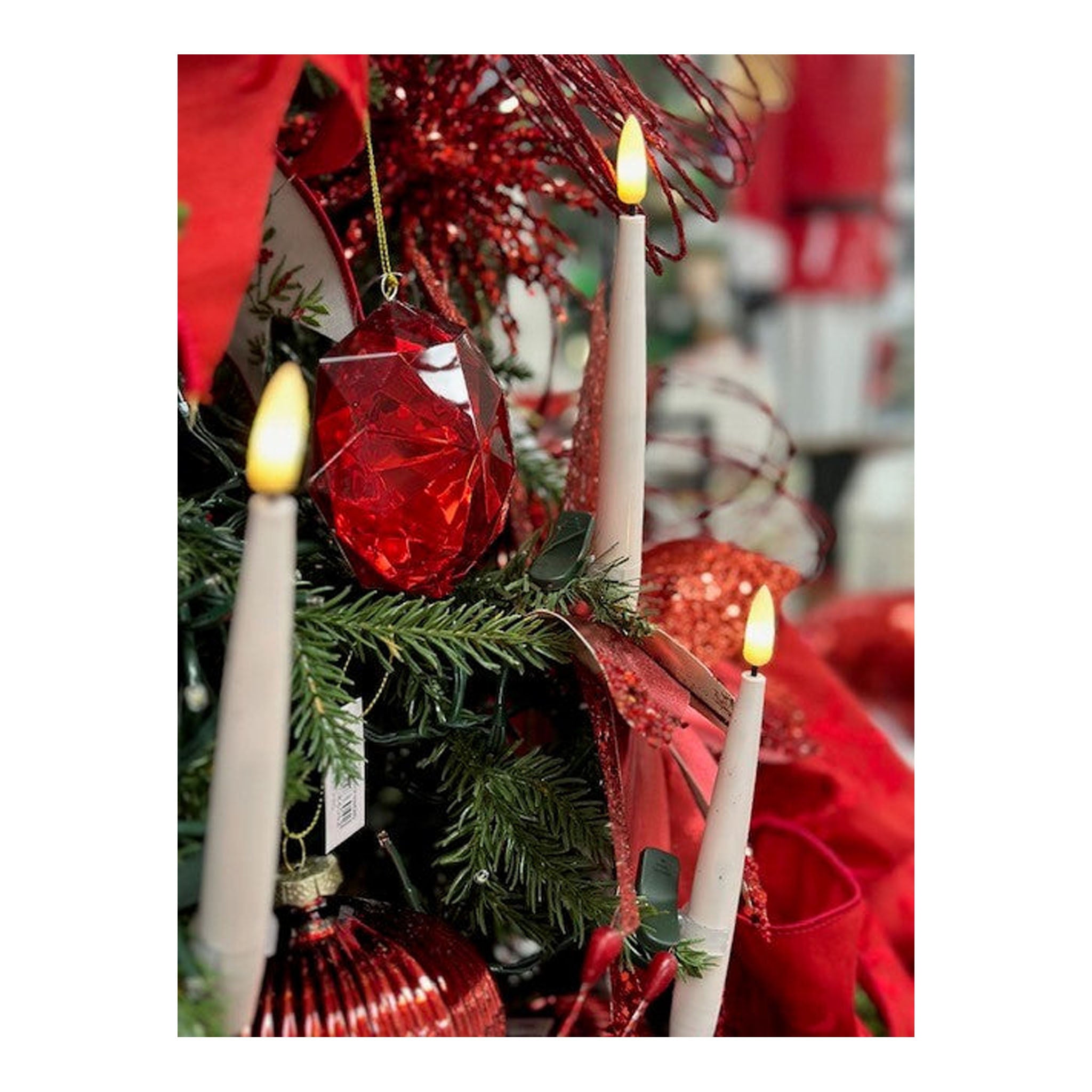 S/10 Led Tall Clip Candles White - Seasonal Decor