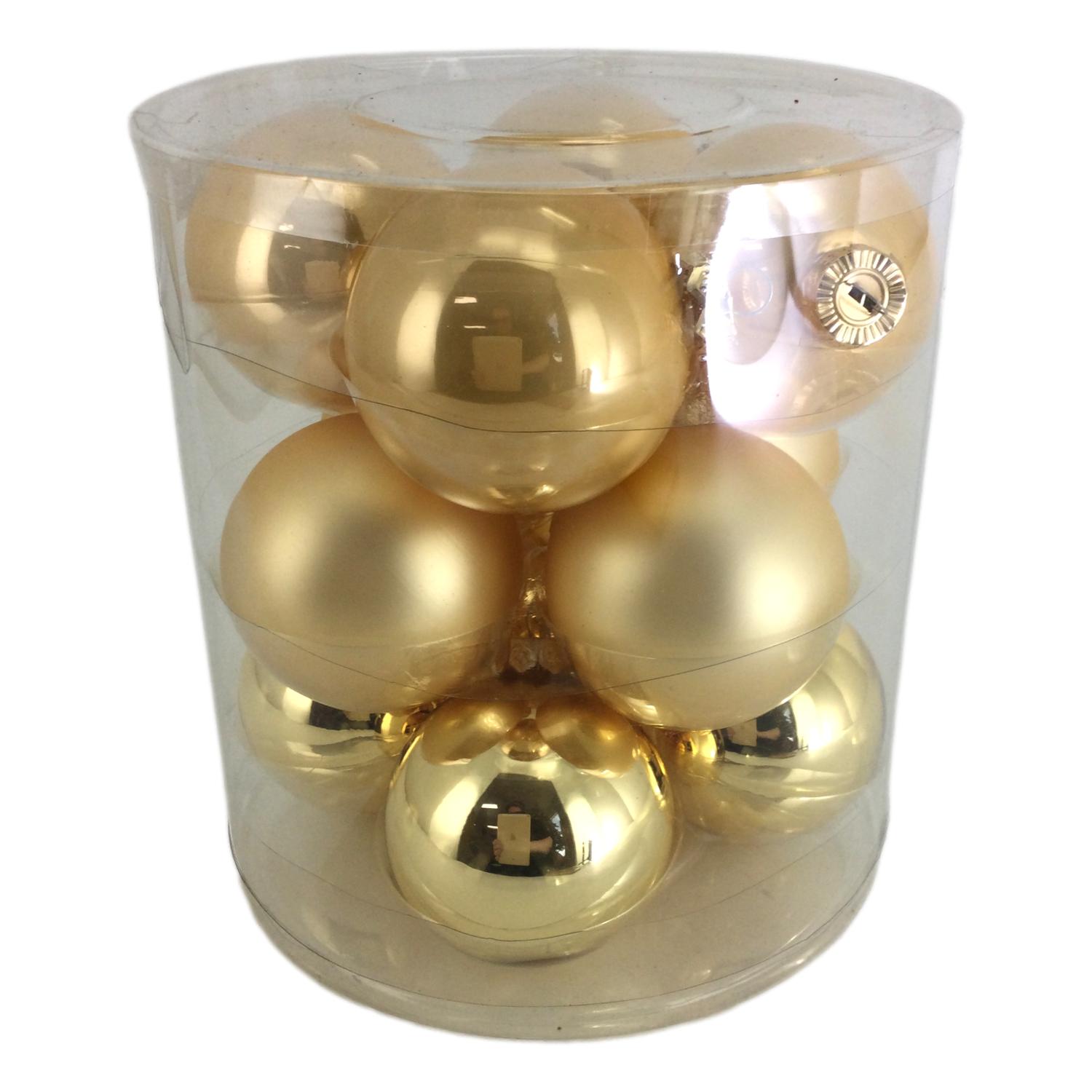 Gold Glass Ball Tub 8cm - Seasonal Decor