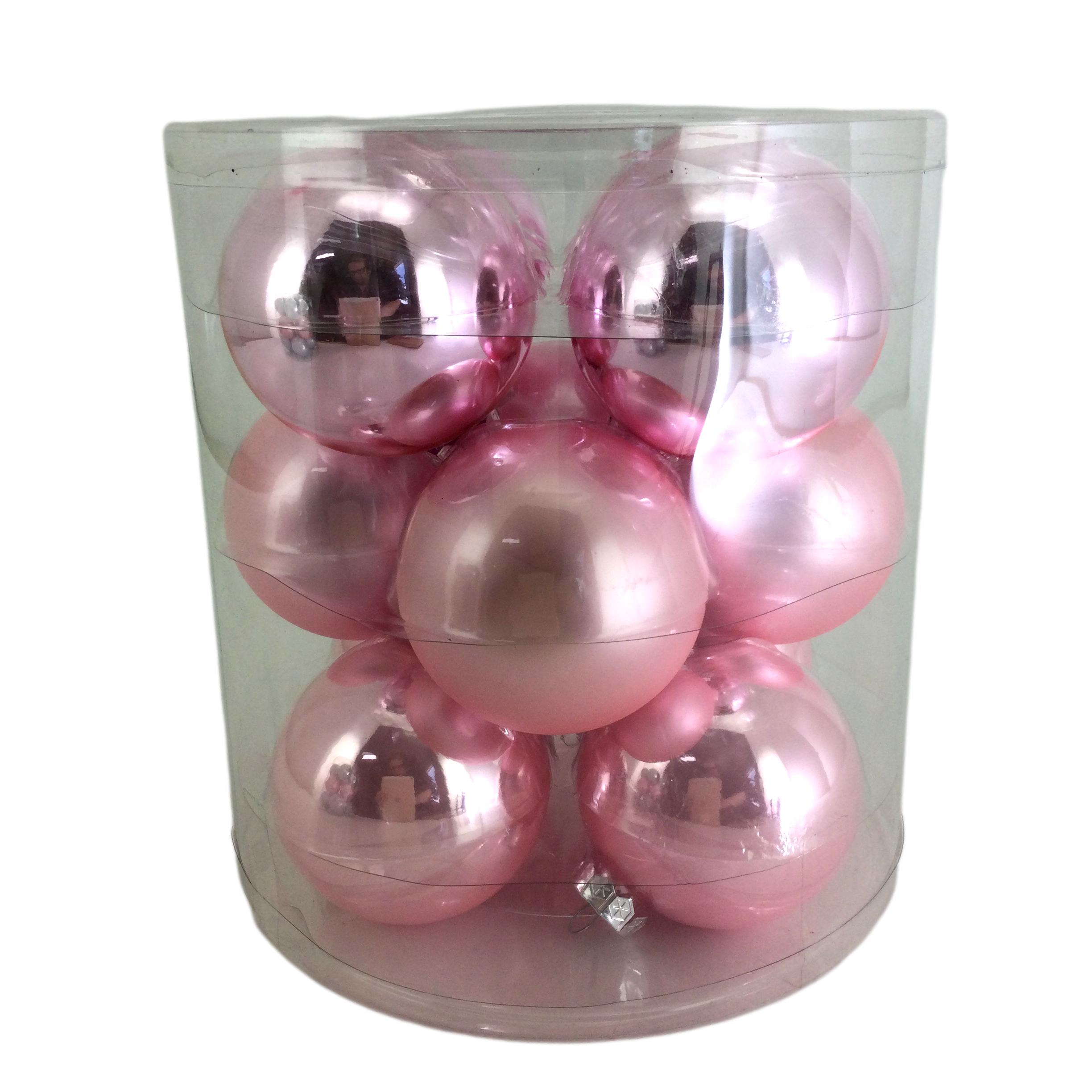 Pink Glass Ball Tub 8cm - Seasonal Decor
