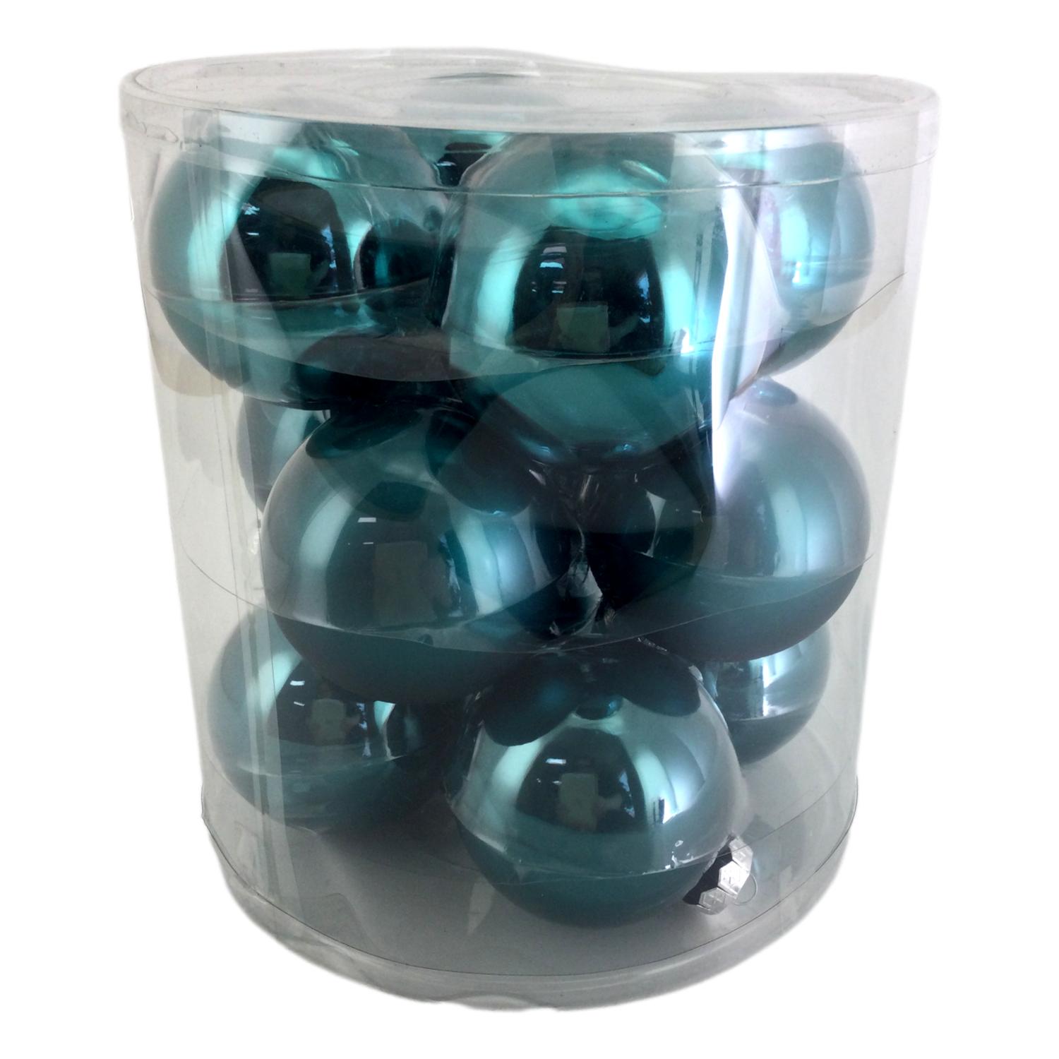 Teal Glass Ball Tub 8cm - Seasonal Decor