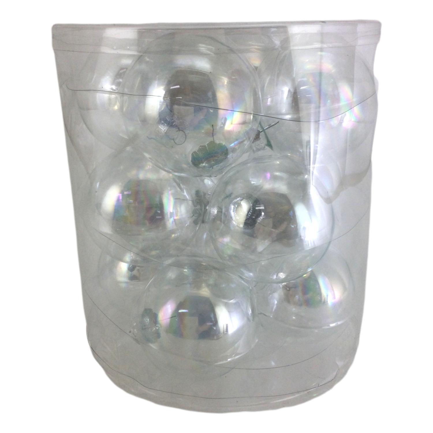 Iridescent Glass Ball Tub 8cm - Seasonal Decor