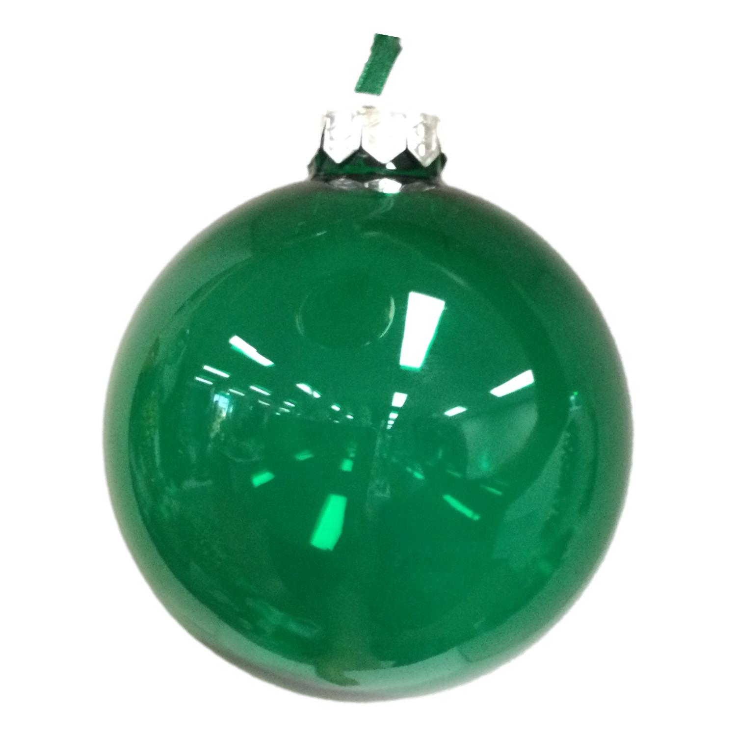 Green Glass Ball 10cm - Seasonal Decor
