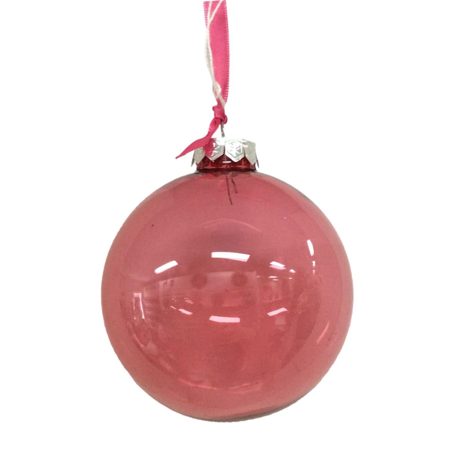 Red Glass Ball 10cm - Seasonal Decor