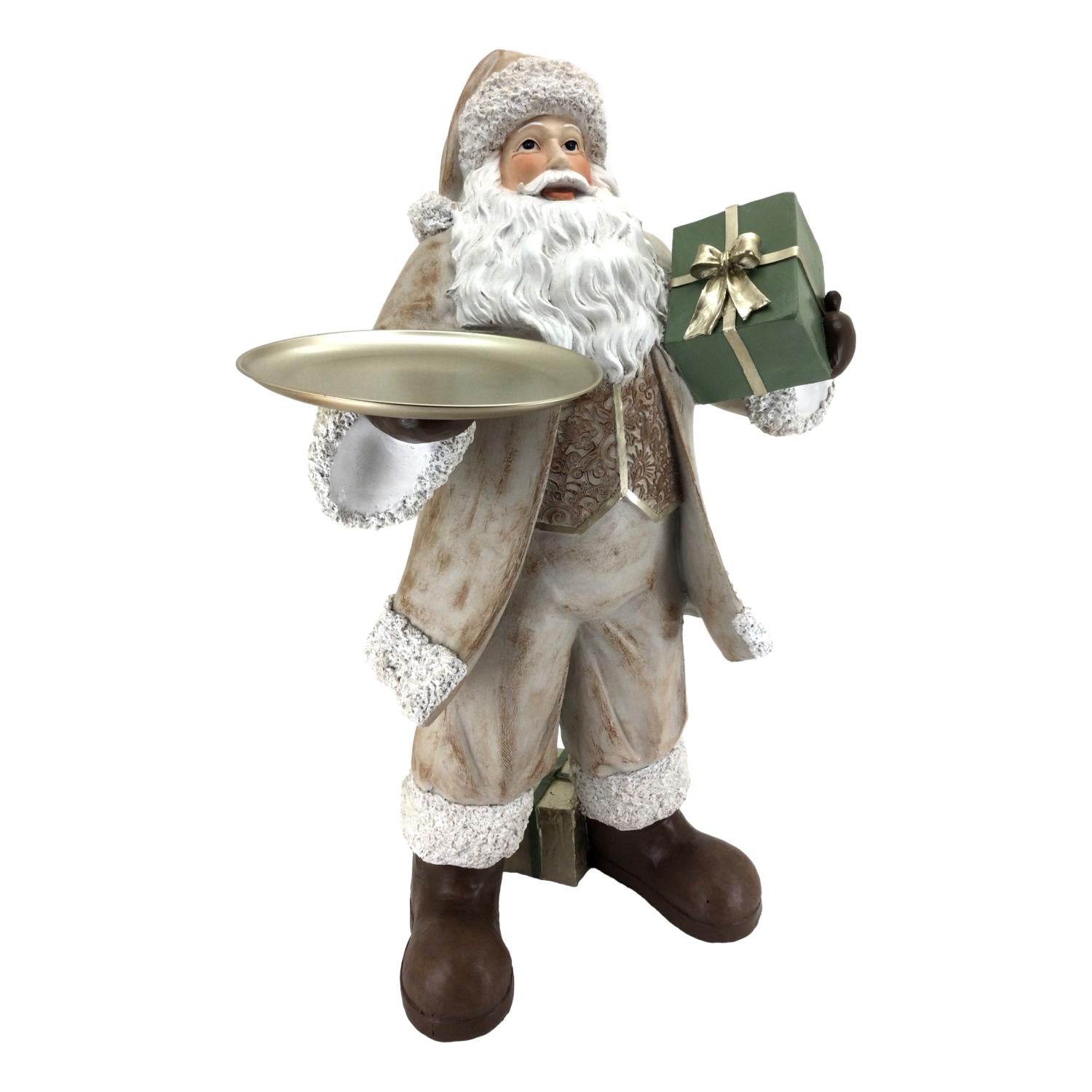 89cm Sage Green Gold Santa - Seasonal Decor