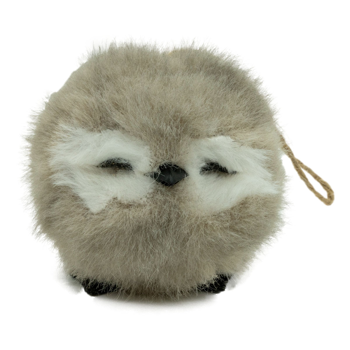 Grey Sitting Sleeping Owl - Seasonal Decor
