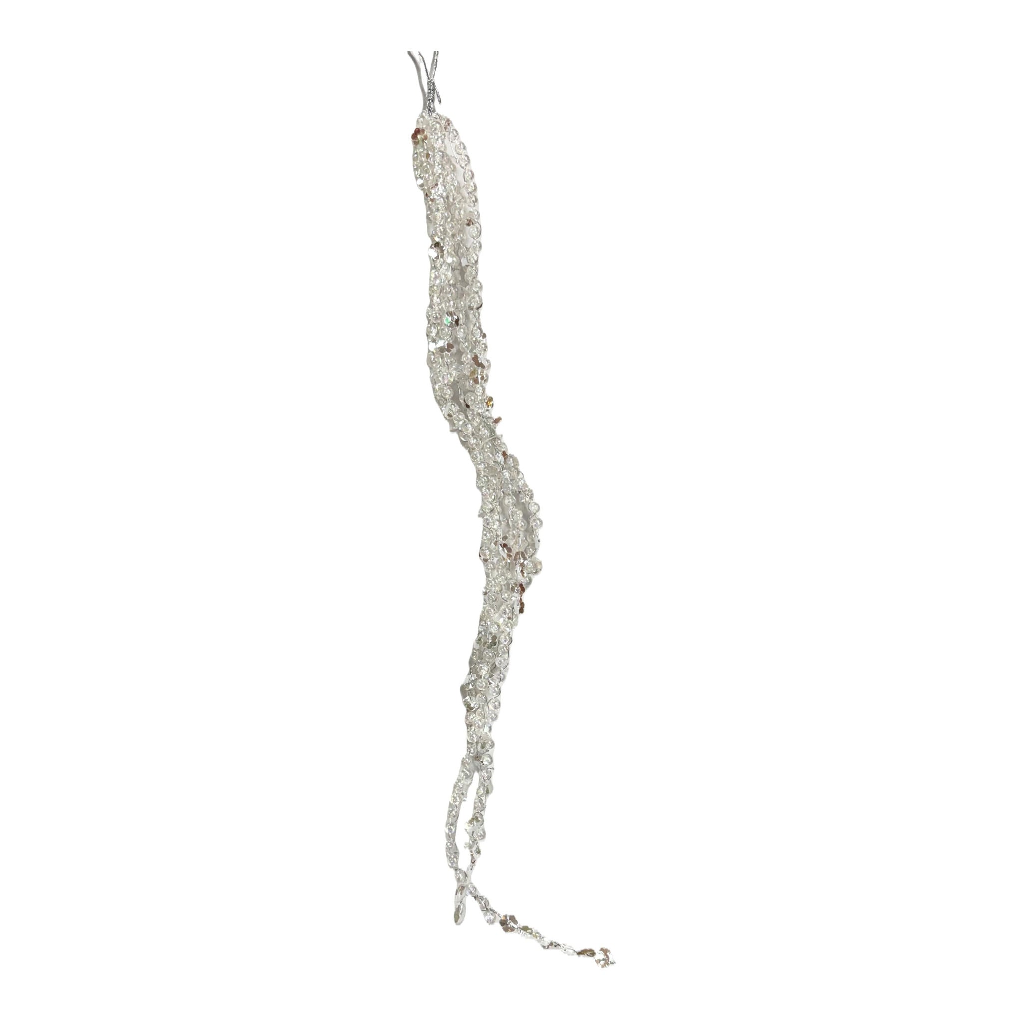 55cm Silver Beaded Icicle - Seasonal Decor