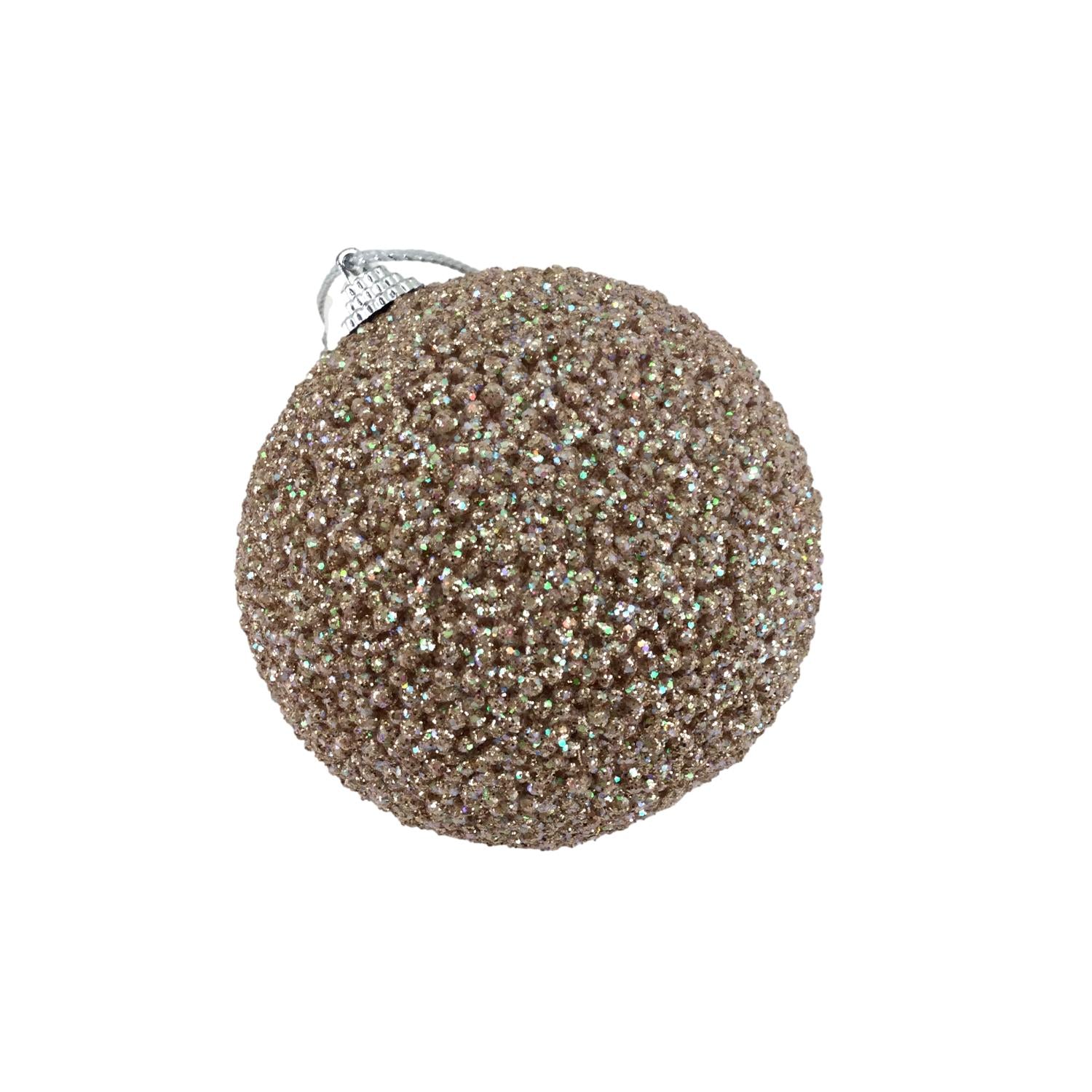 Champagne Small Glitter Ball - Seasonal Decor